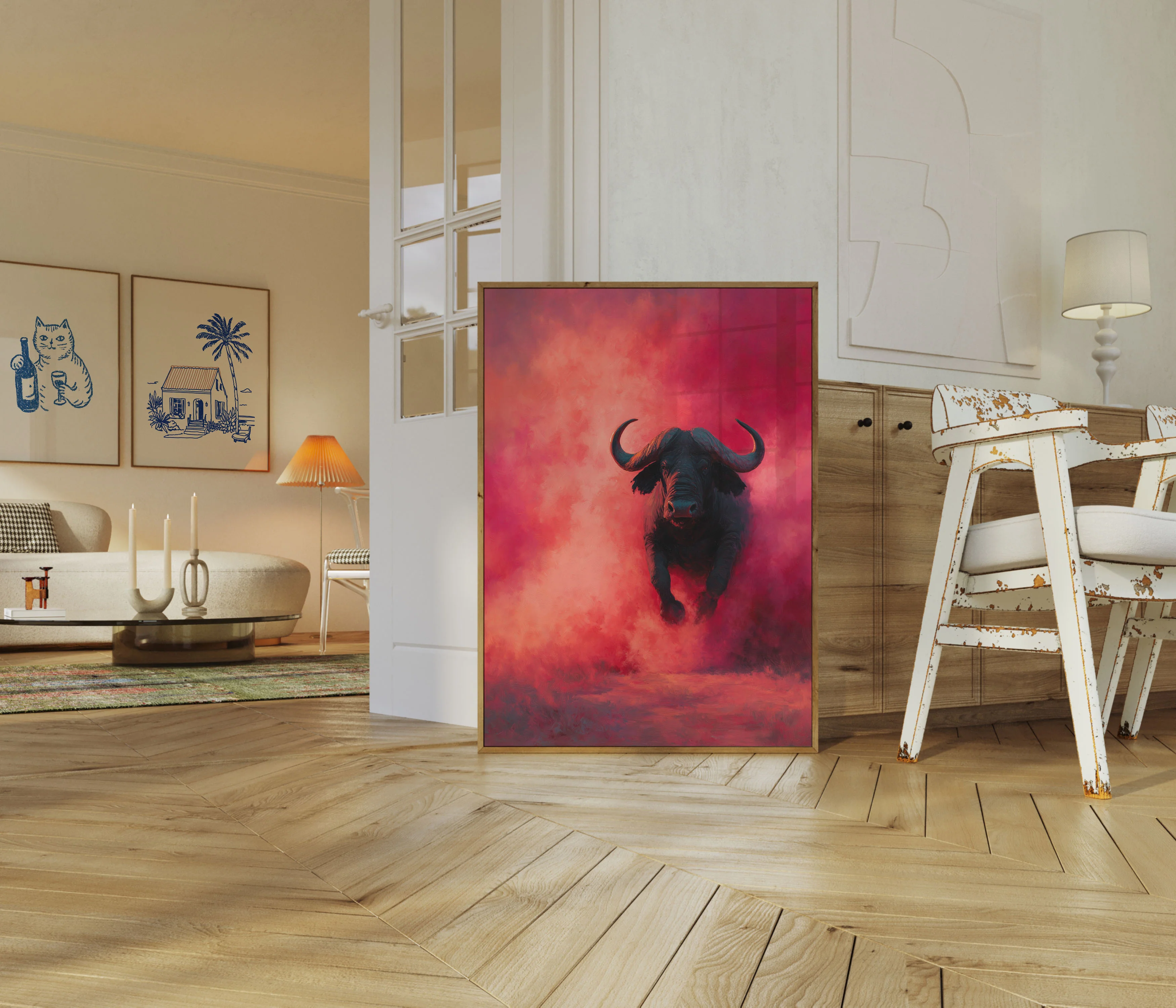 Charging Bull in Red Mist Poster - Image 5