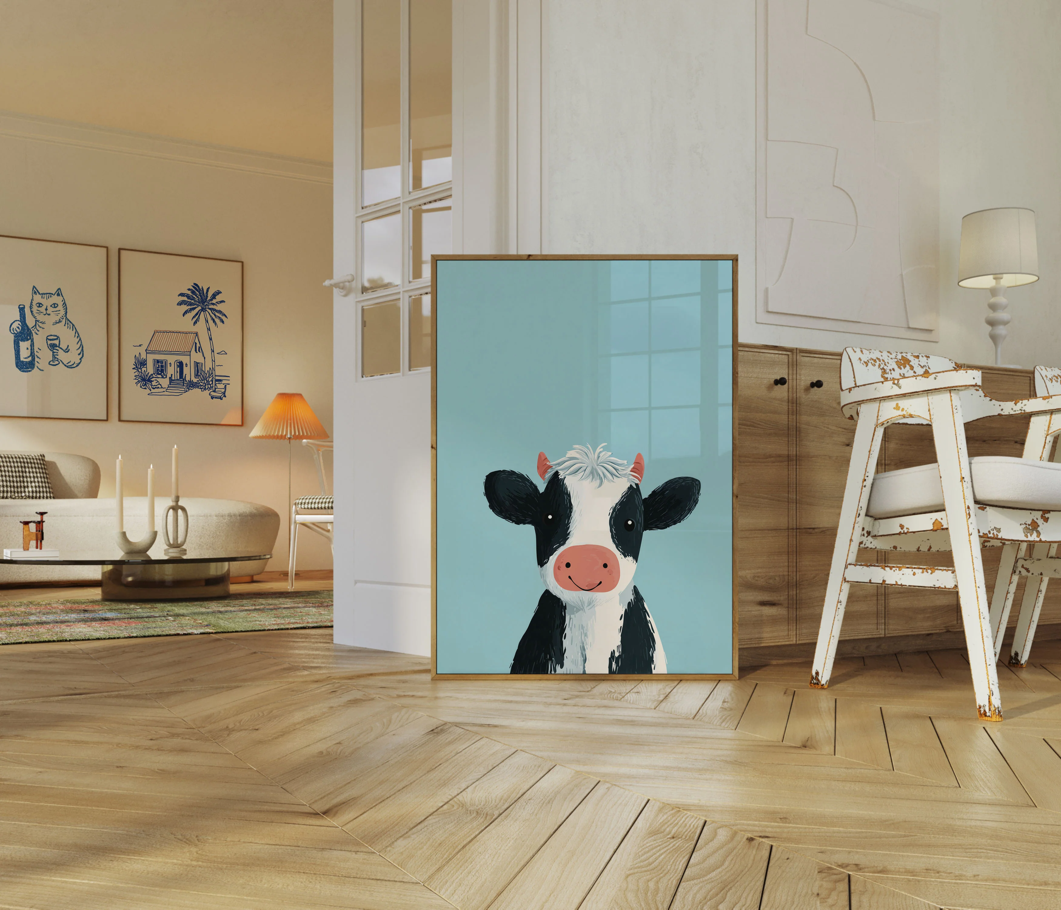Cheerful Cow Farm Poster - Image 5