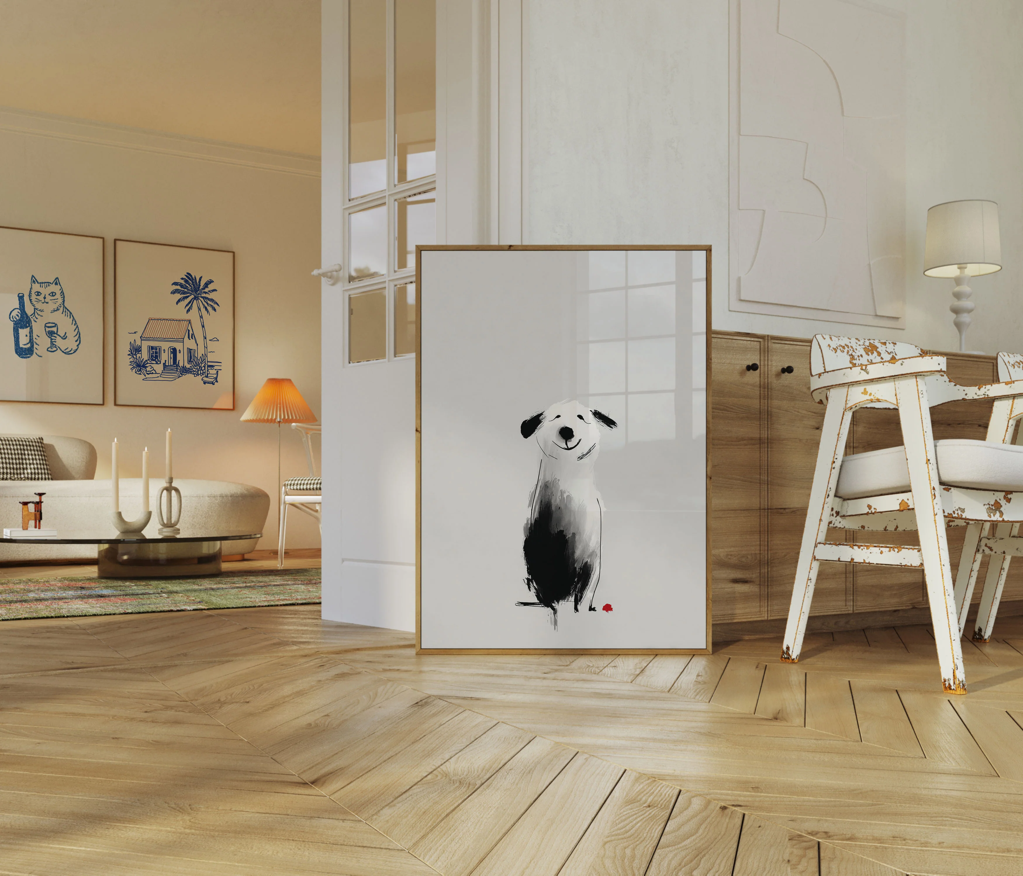 Cheerful Dog Watercolor Poster - Image 5