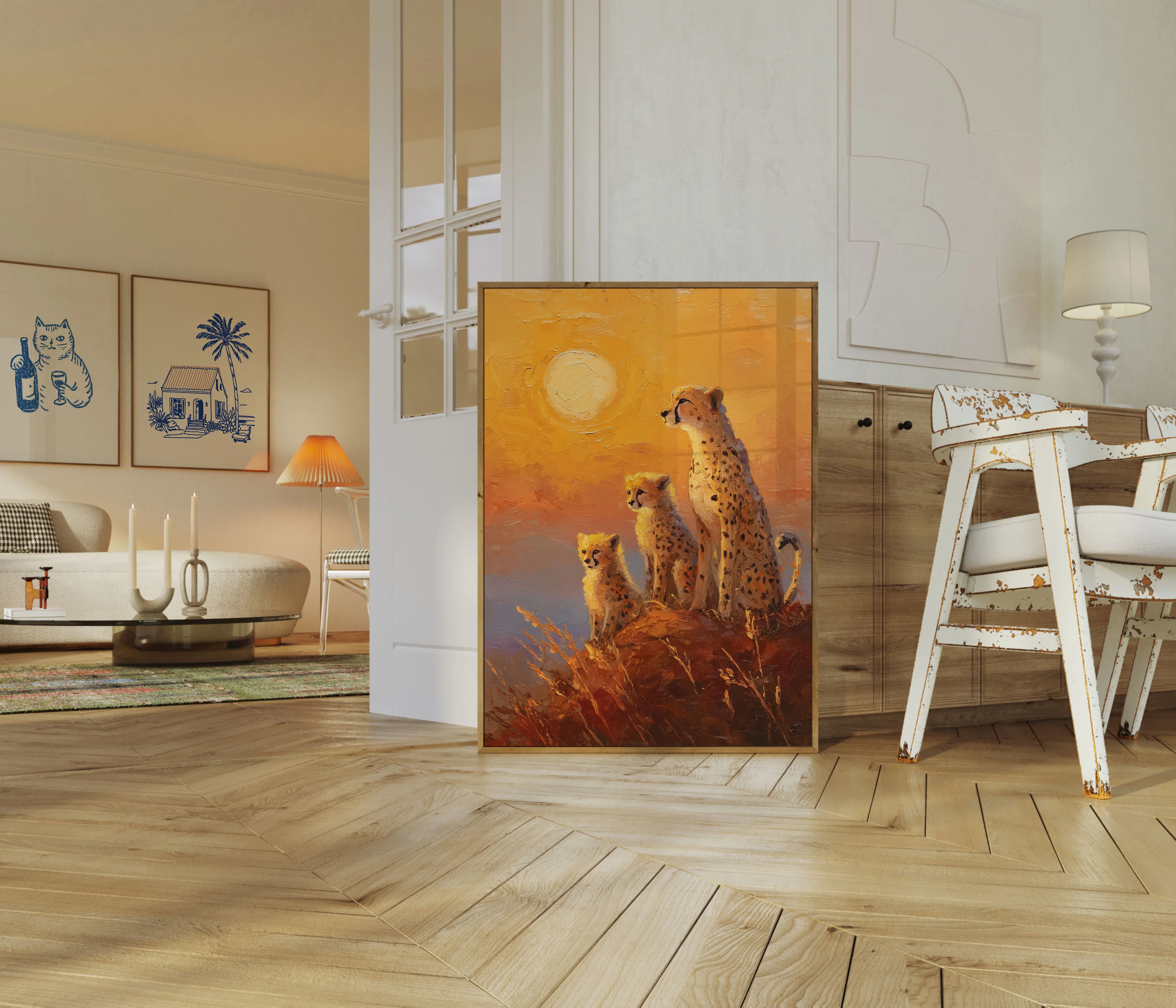 Cheetah Family Golden Savanna Poster - Image 5
