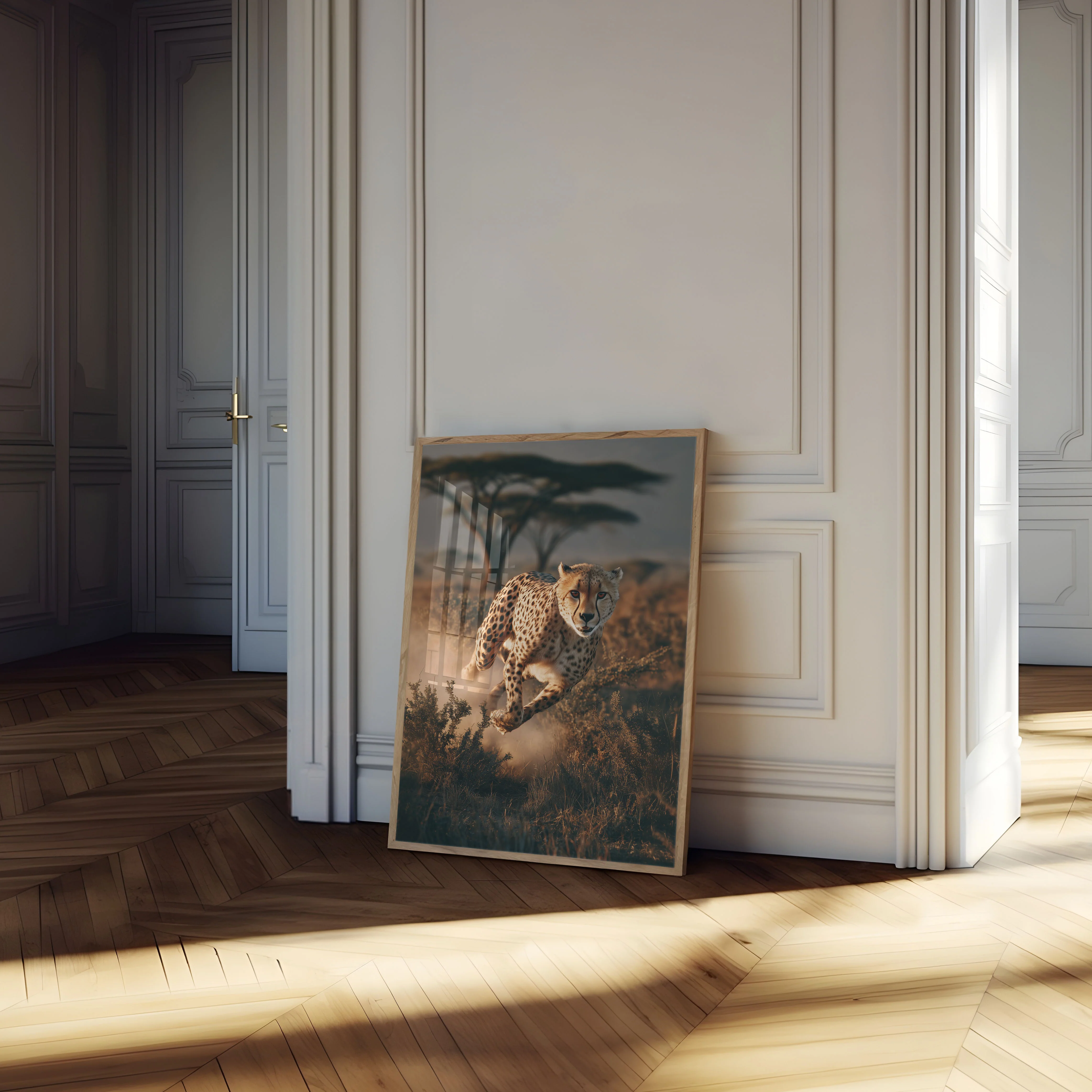 Cheetah Running in Dust Poster - Image 4