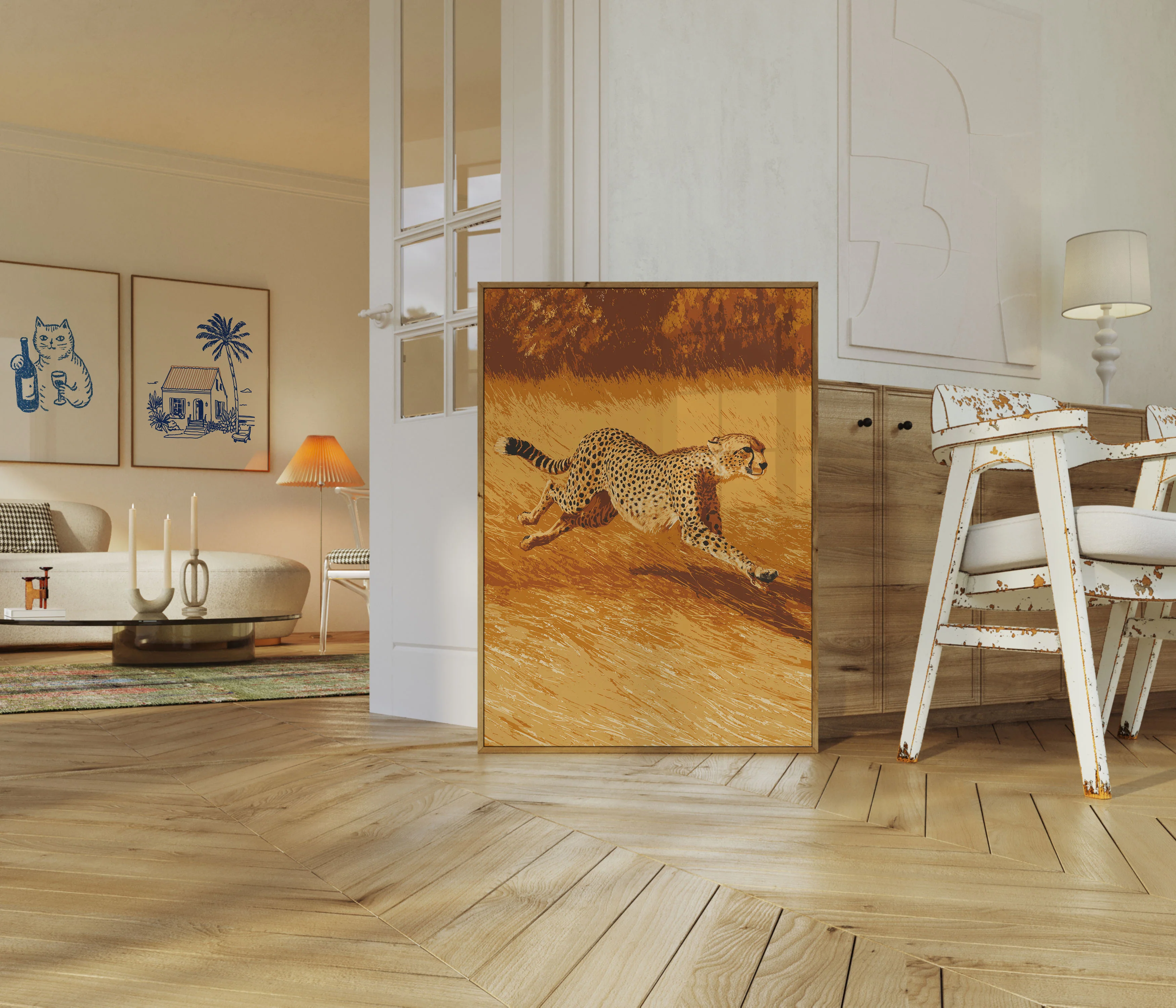 Cheetah Running Through Savanna Poster - Image 5