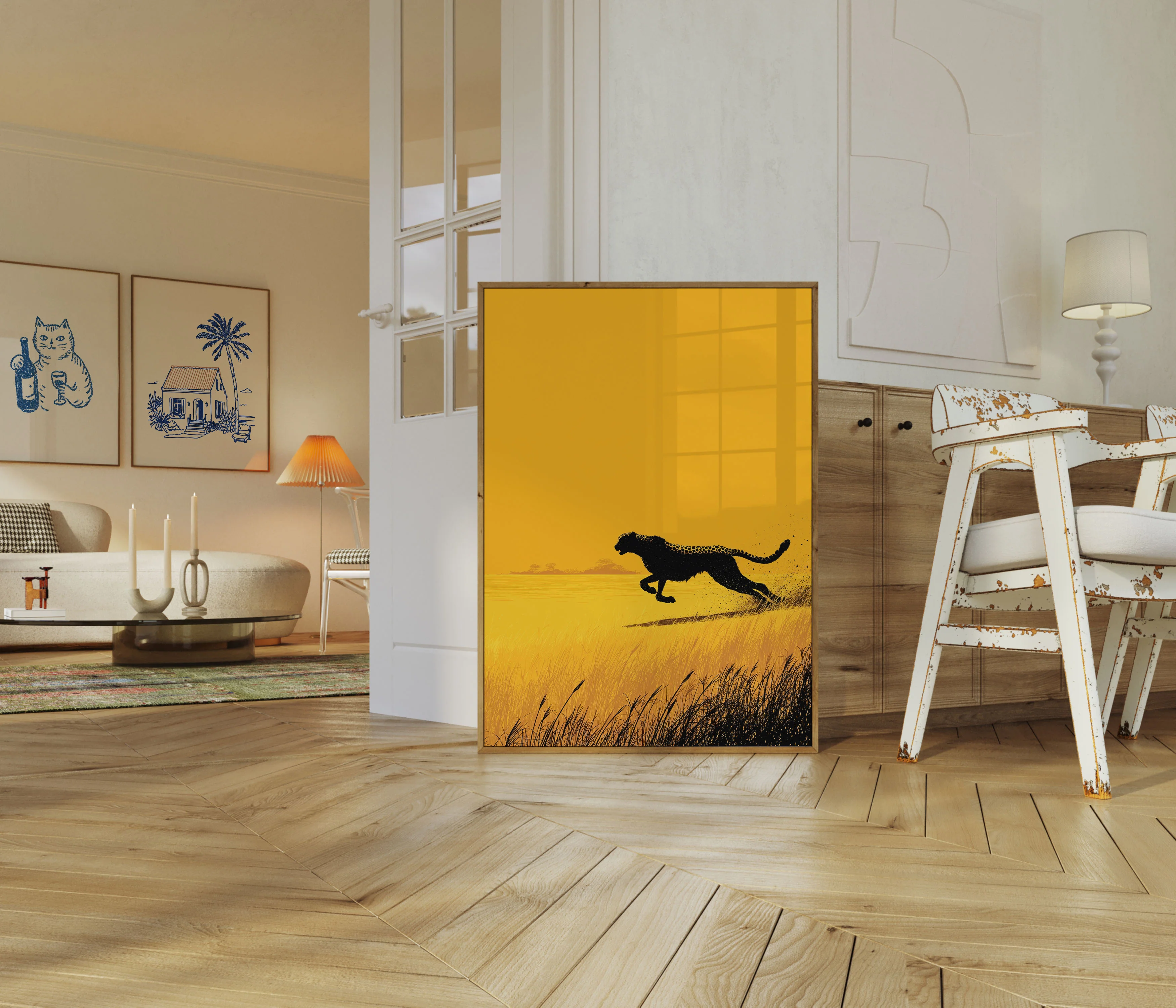 Cheetah Sprint Across Grassland Poster - Image 5