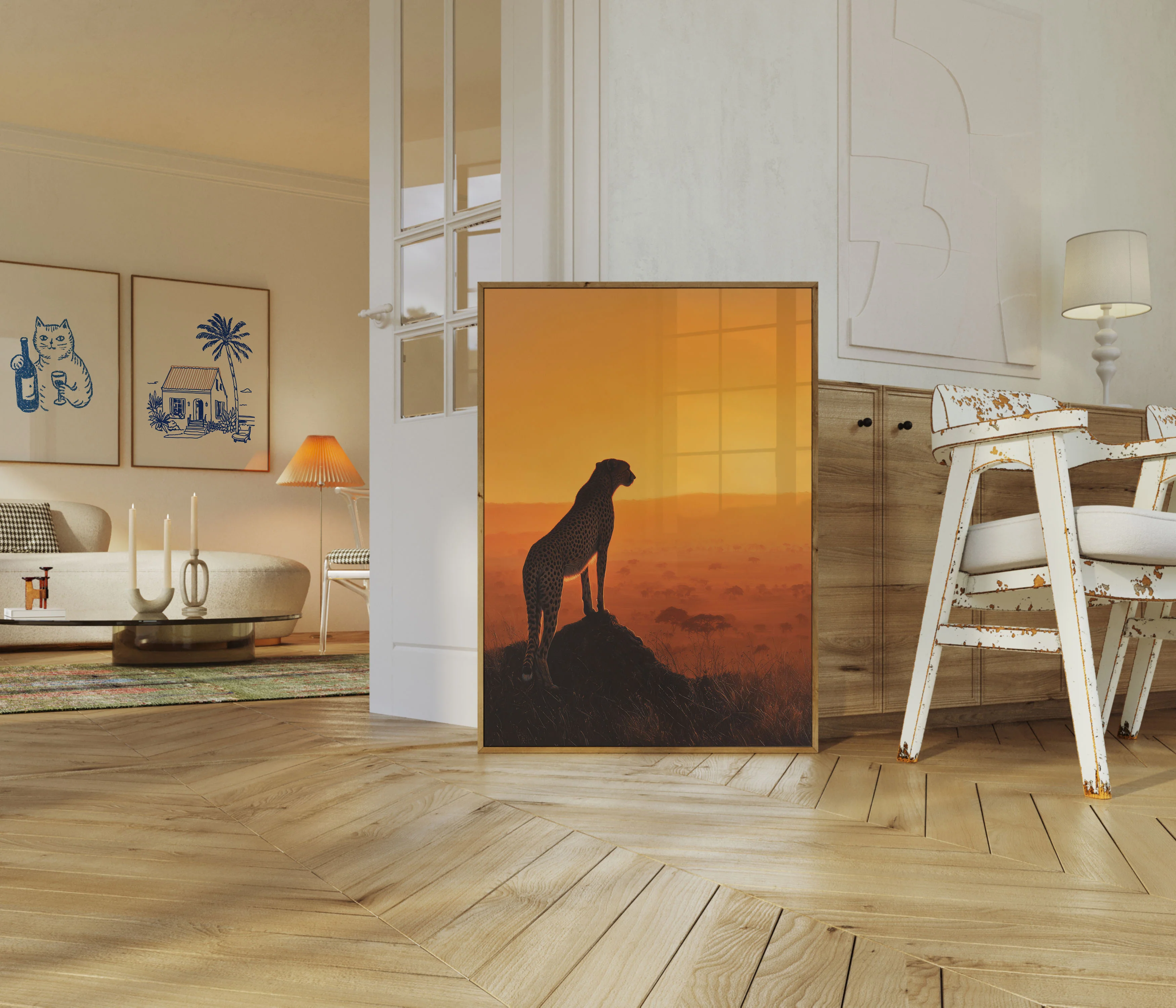 Cheetah Sunset African Savanna Poster - Image 5
