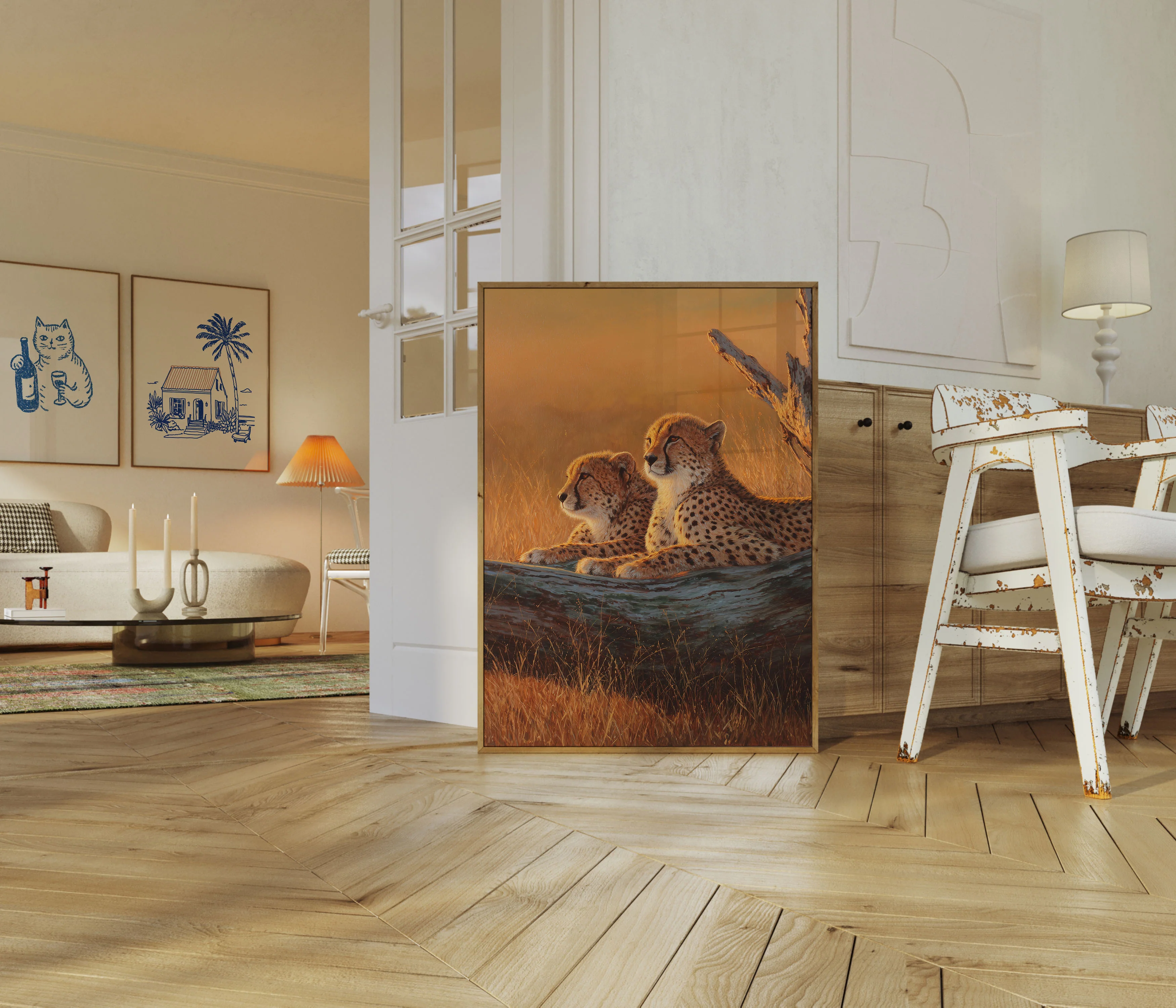 Cheetahs in Golden Savanna Poster - Image 5