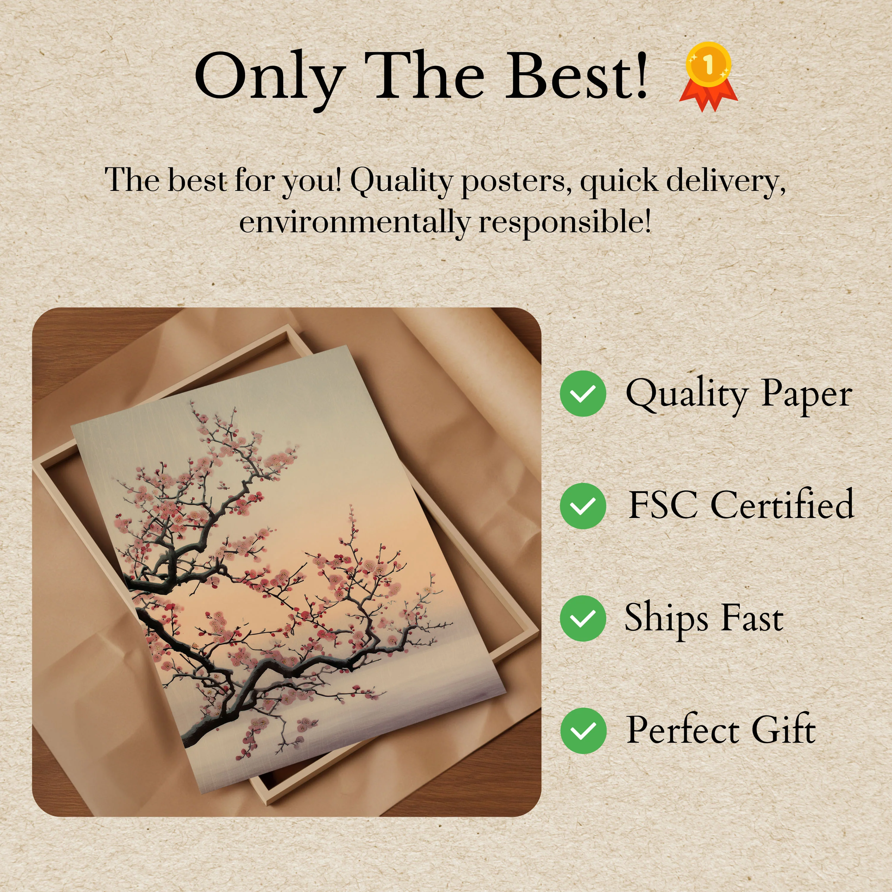 Cherry Blossom Branch Poster - Image 3