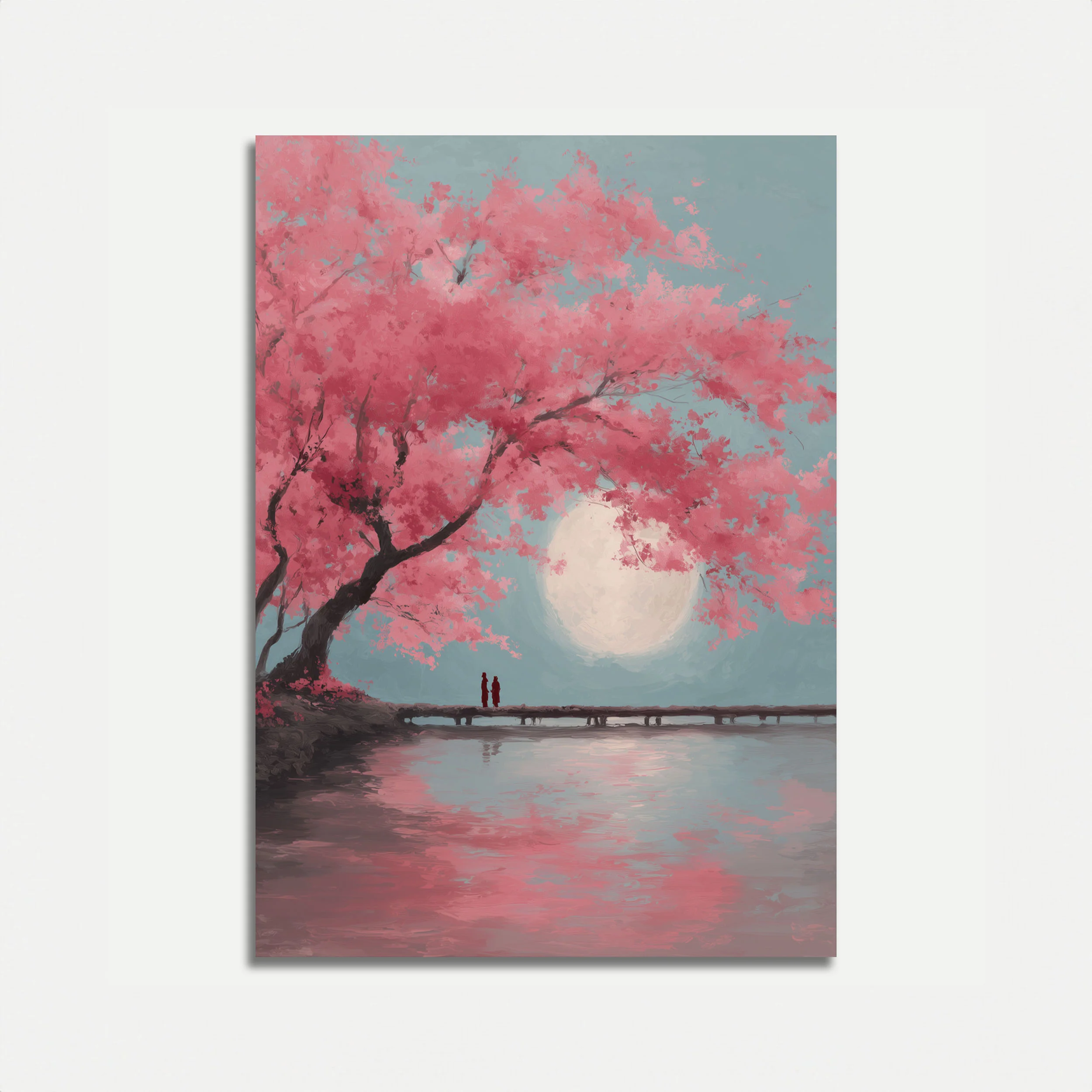 Cherry Blossom Moonlight Poster