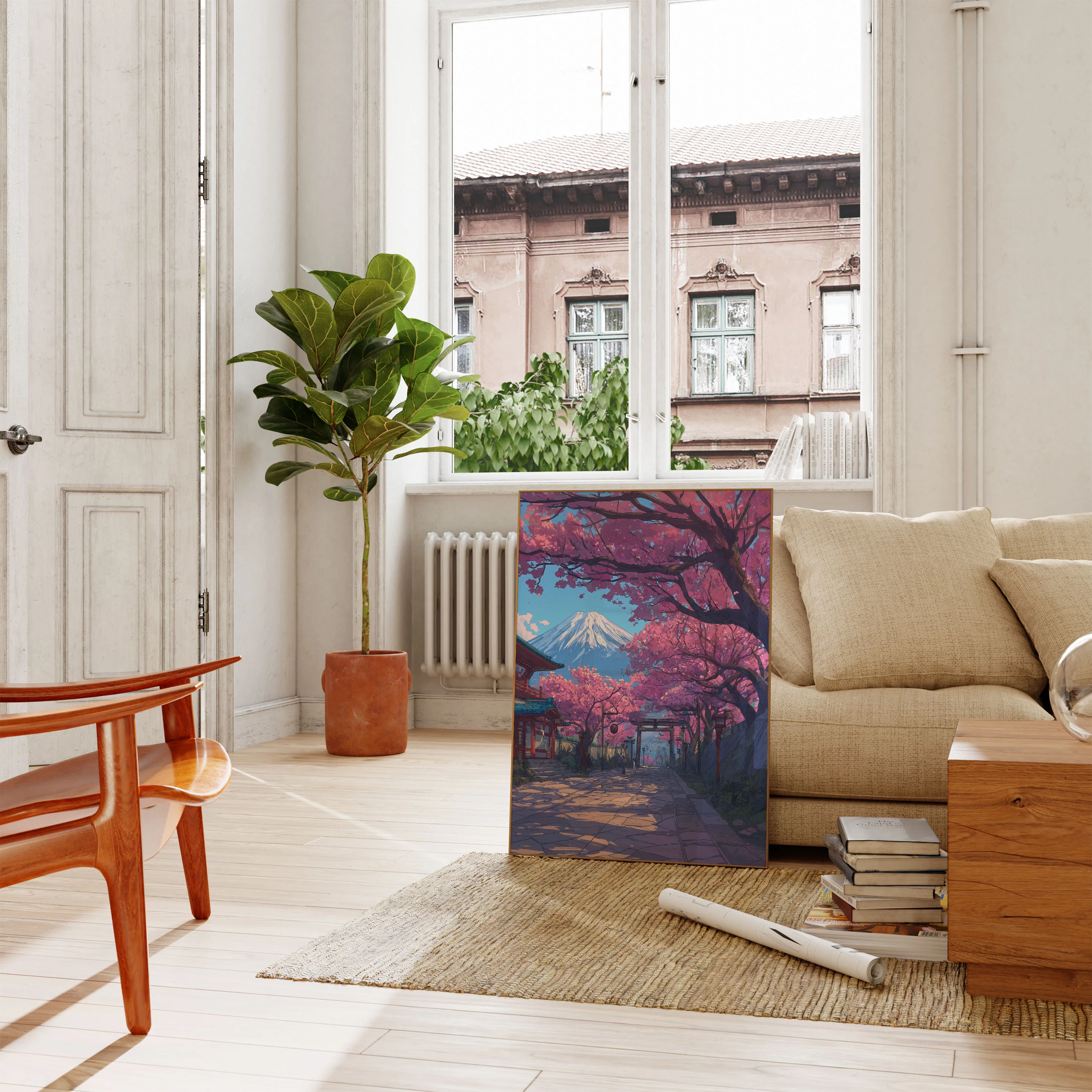 Cherry Blossoms Mount Fuji Poster - Image 2