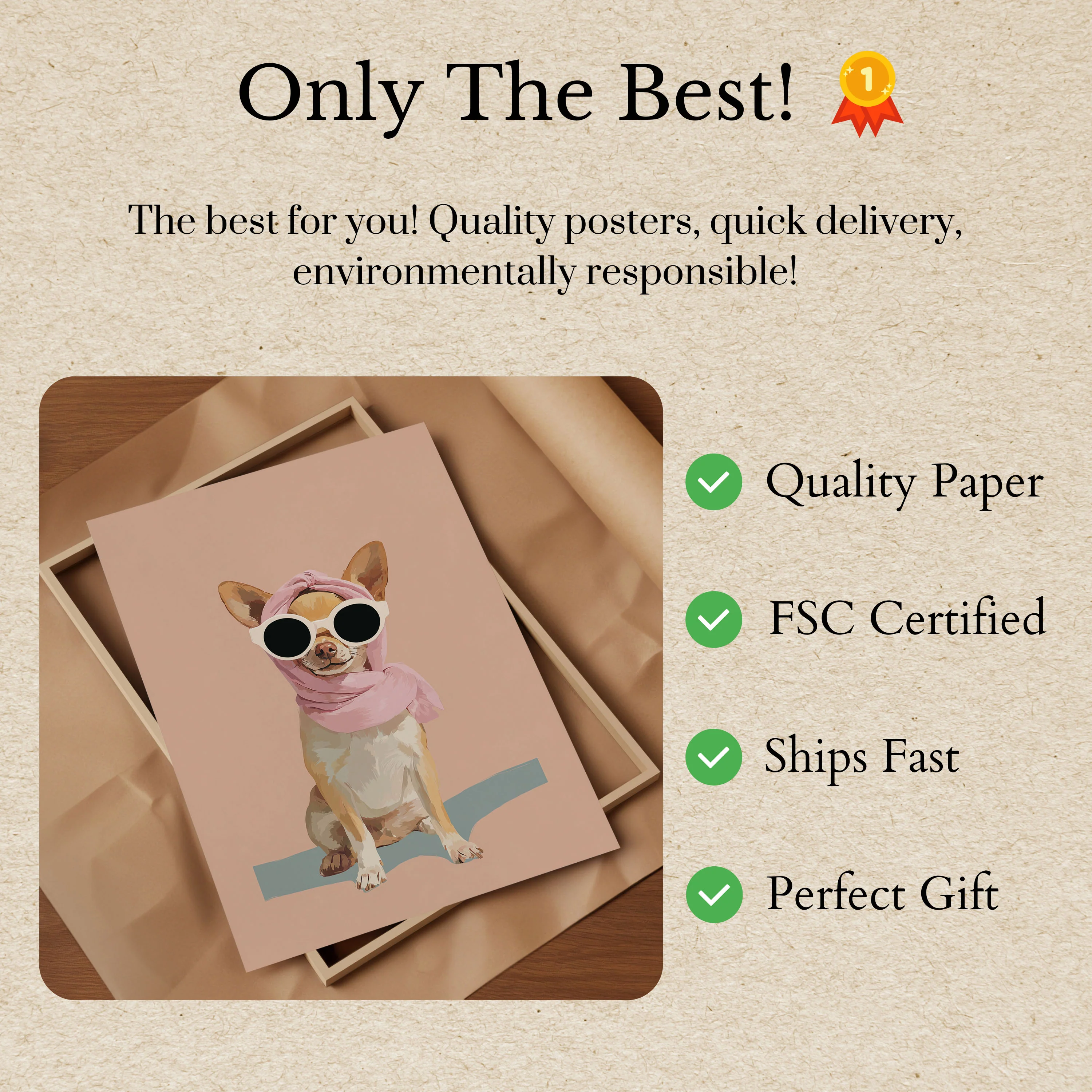 Chic Chihuahua Fashion Poster - Image 3