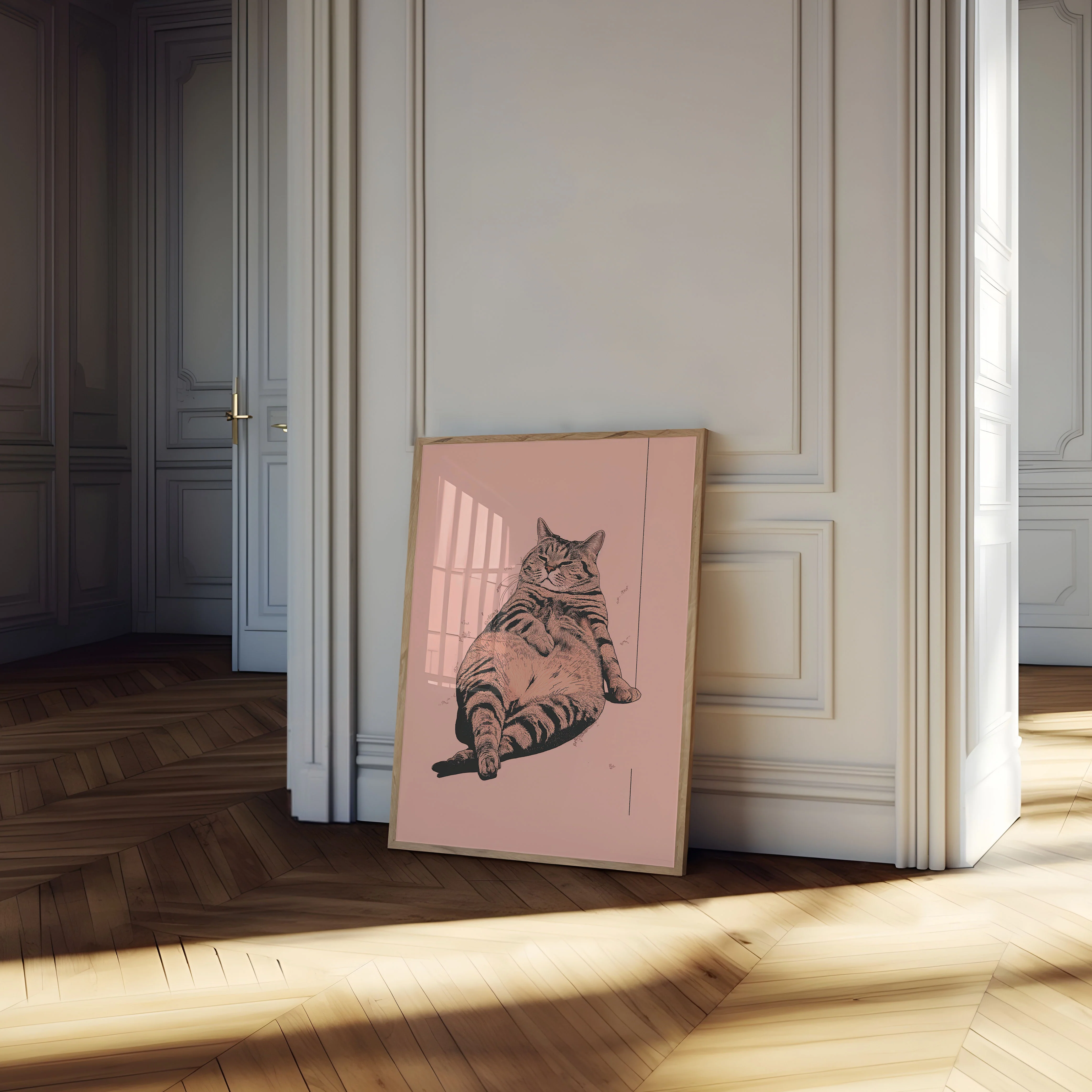 Chubby Contented Cat Poster - Image 4