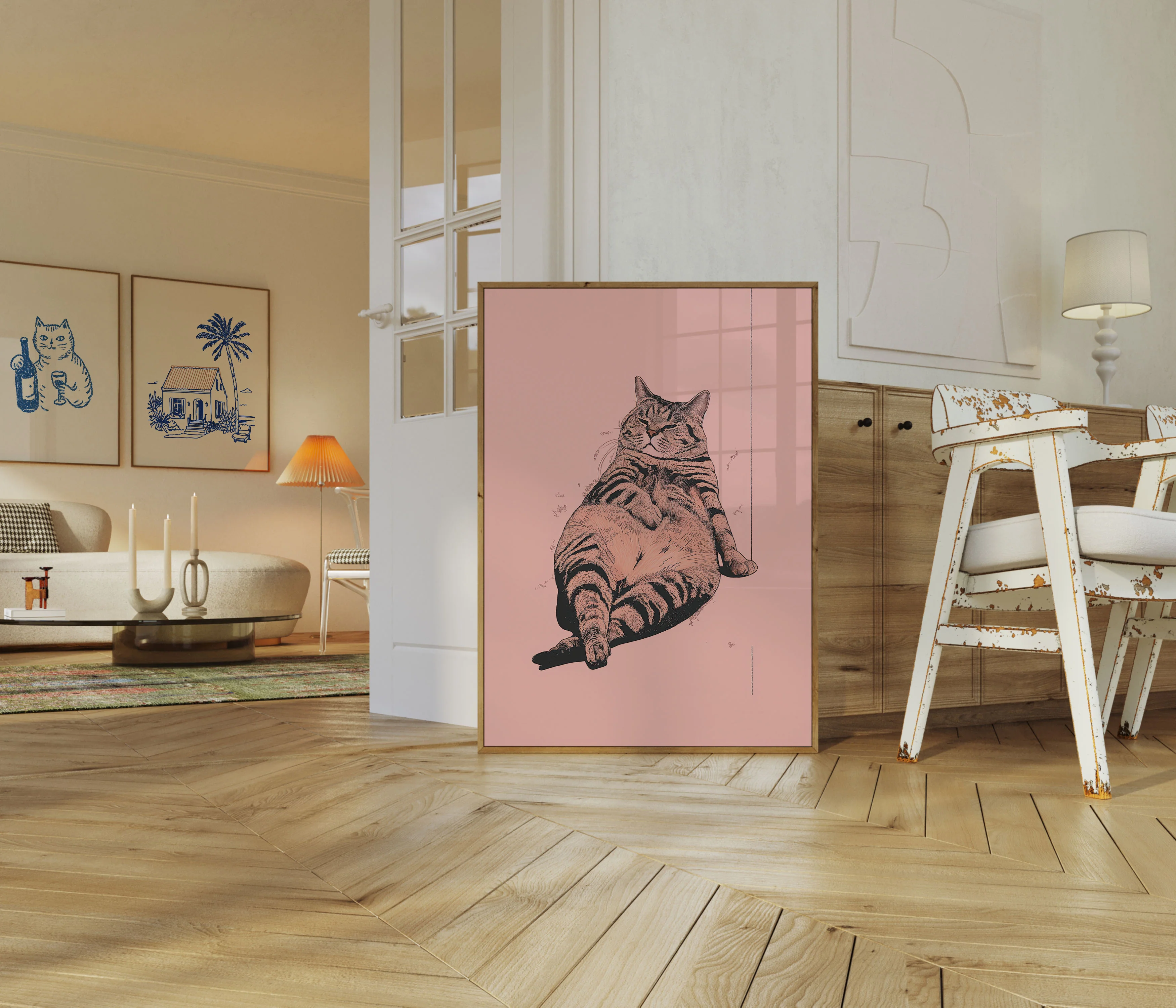 Chubby Contented Cat Poster - Image 5