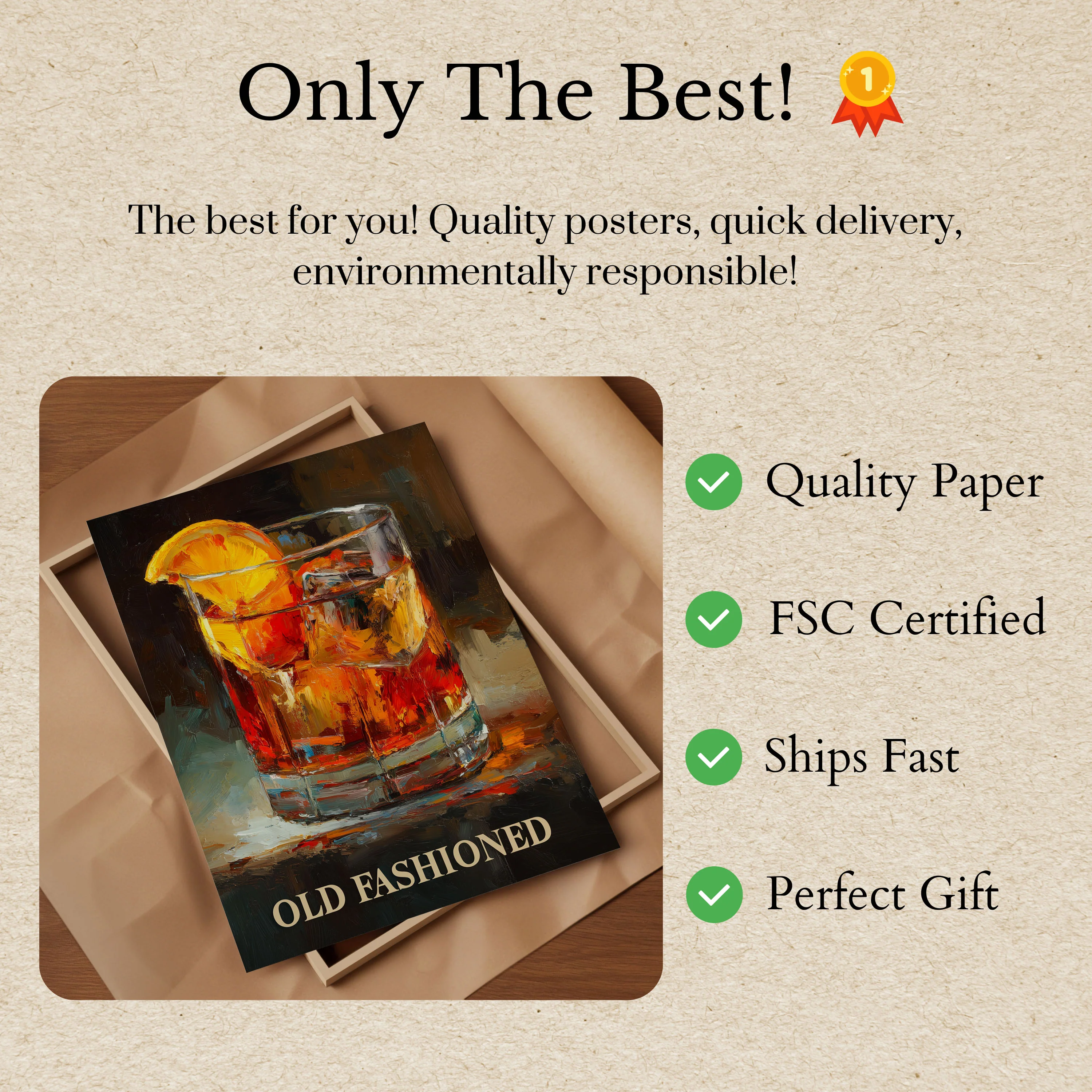 Classic Old Fashioned Cocktail Poster - Image 3