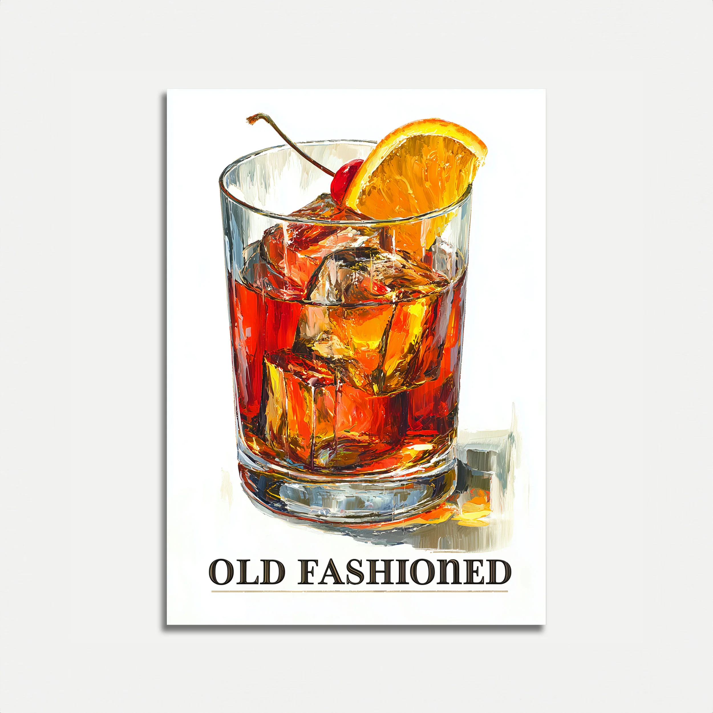 Classic Old Fashioned Cocktail Poster