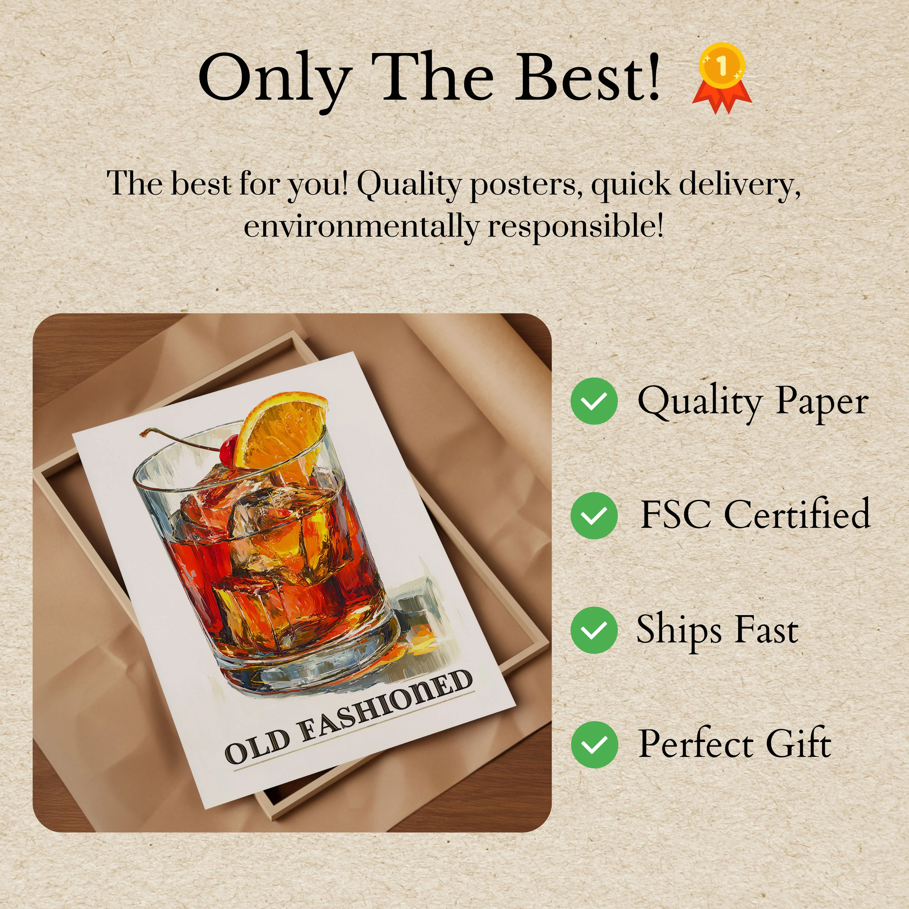 Classic Old Fashioned Cocktail Poster - Image 3