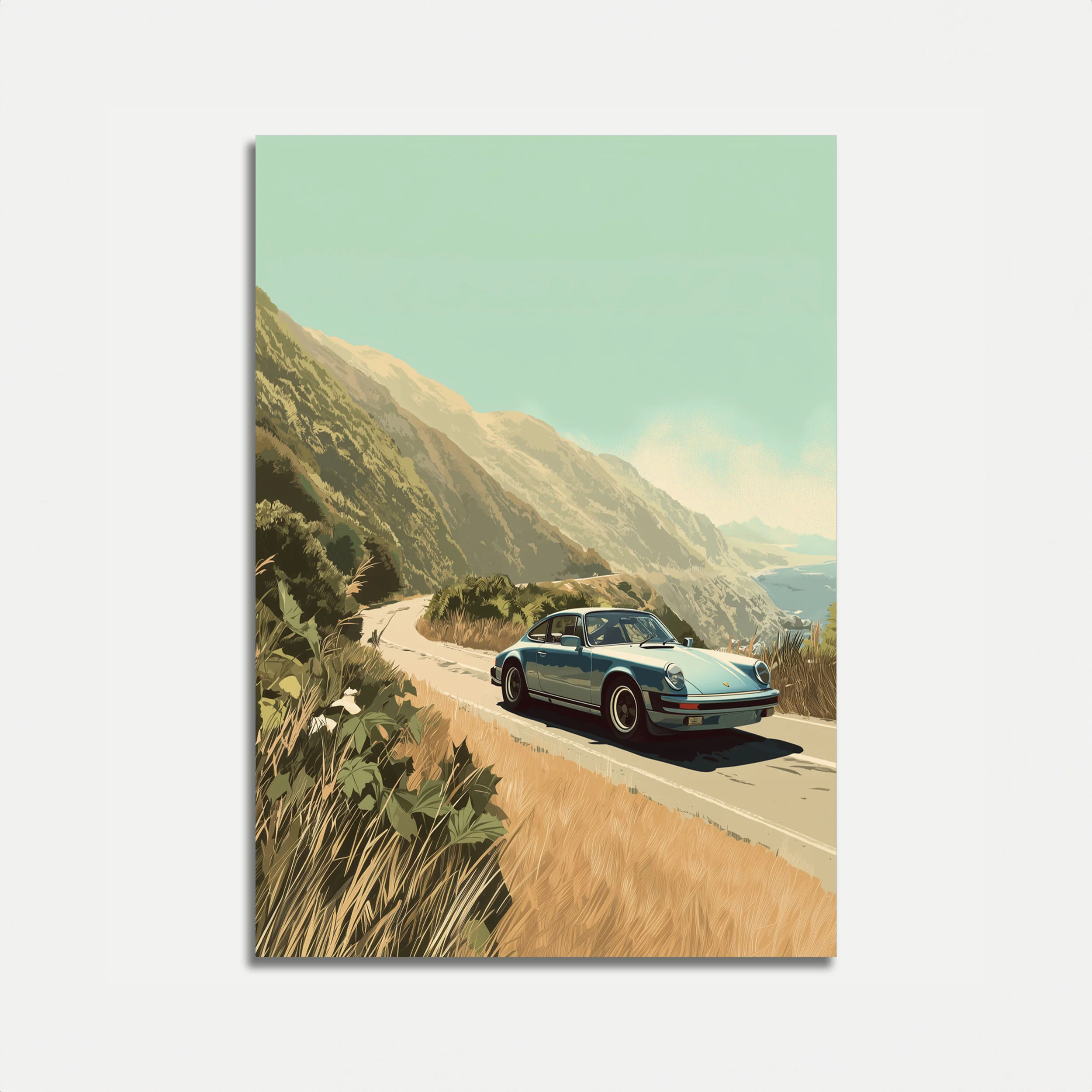 Classic Porsche Mountain Road Poster