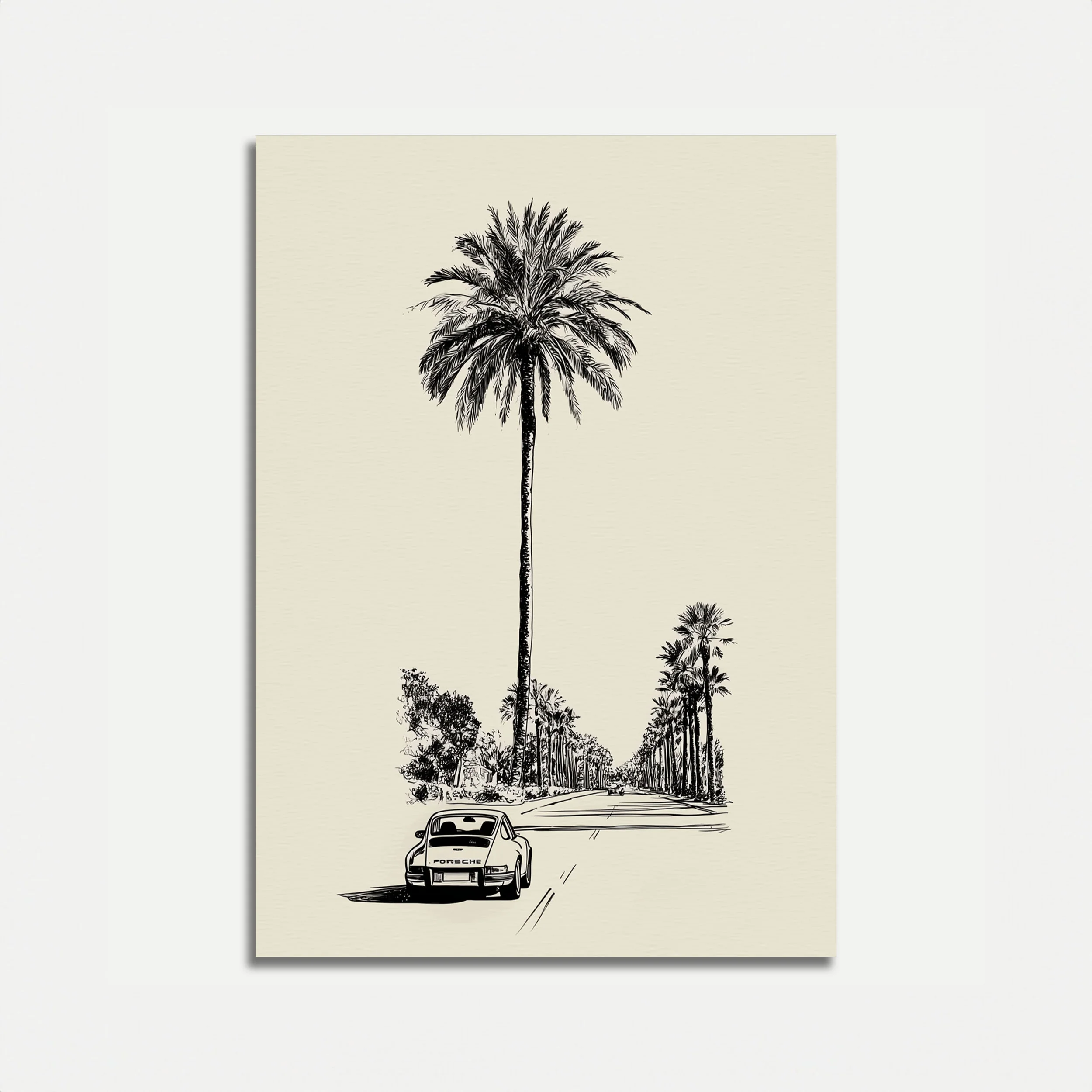 Classic Porsche Palm Drive Poster