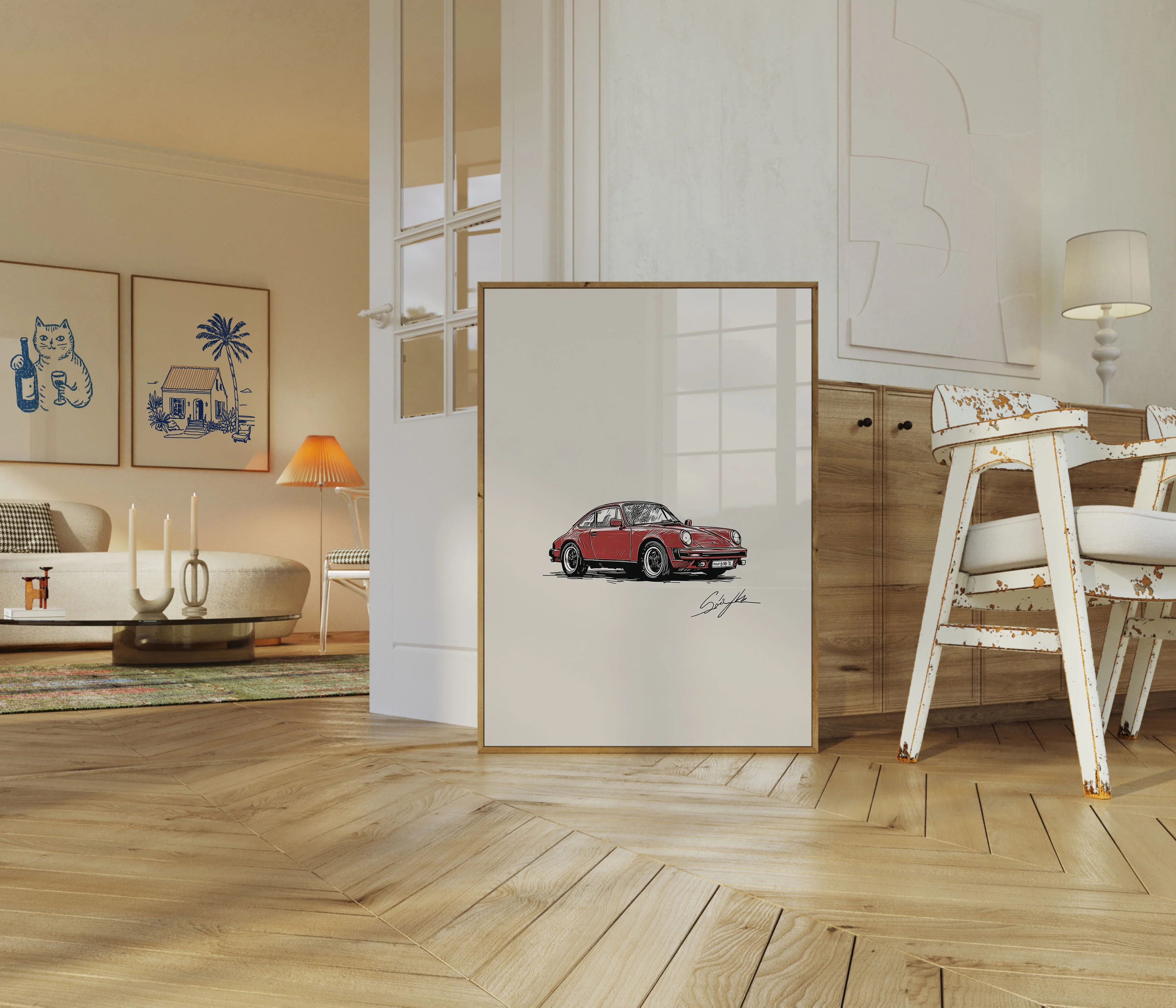 Classic Red Porsche 911 Poster - Image 5