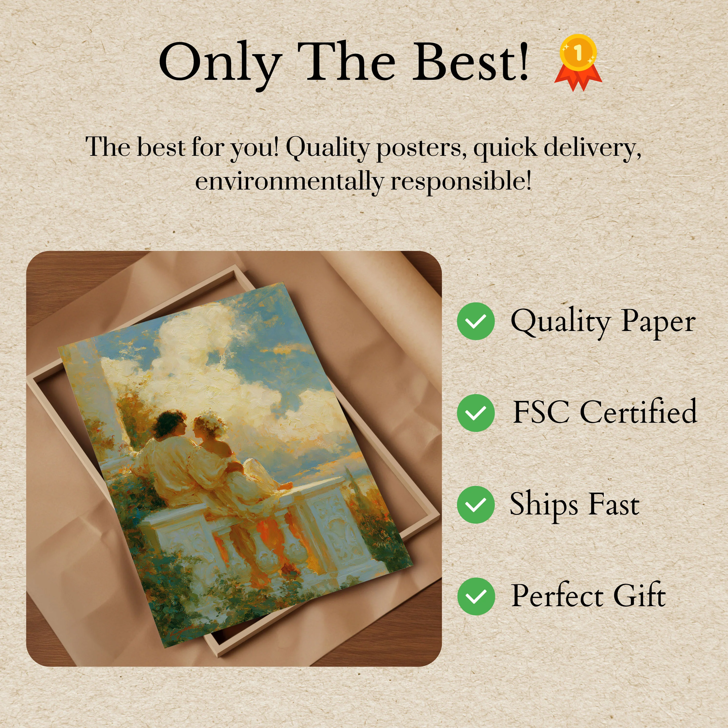 Classical Romance in Golden Light Poster - Image 3