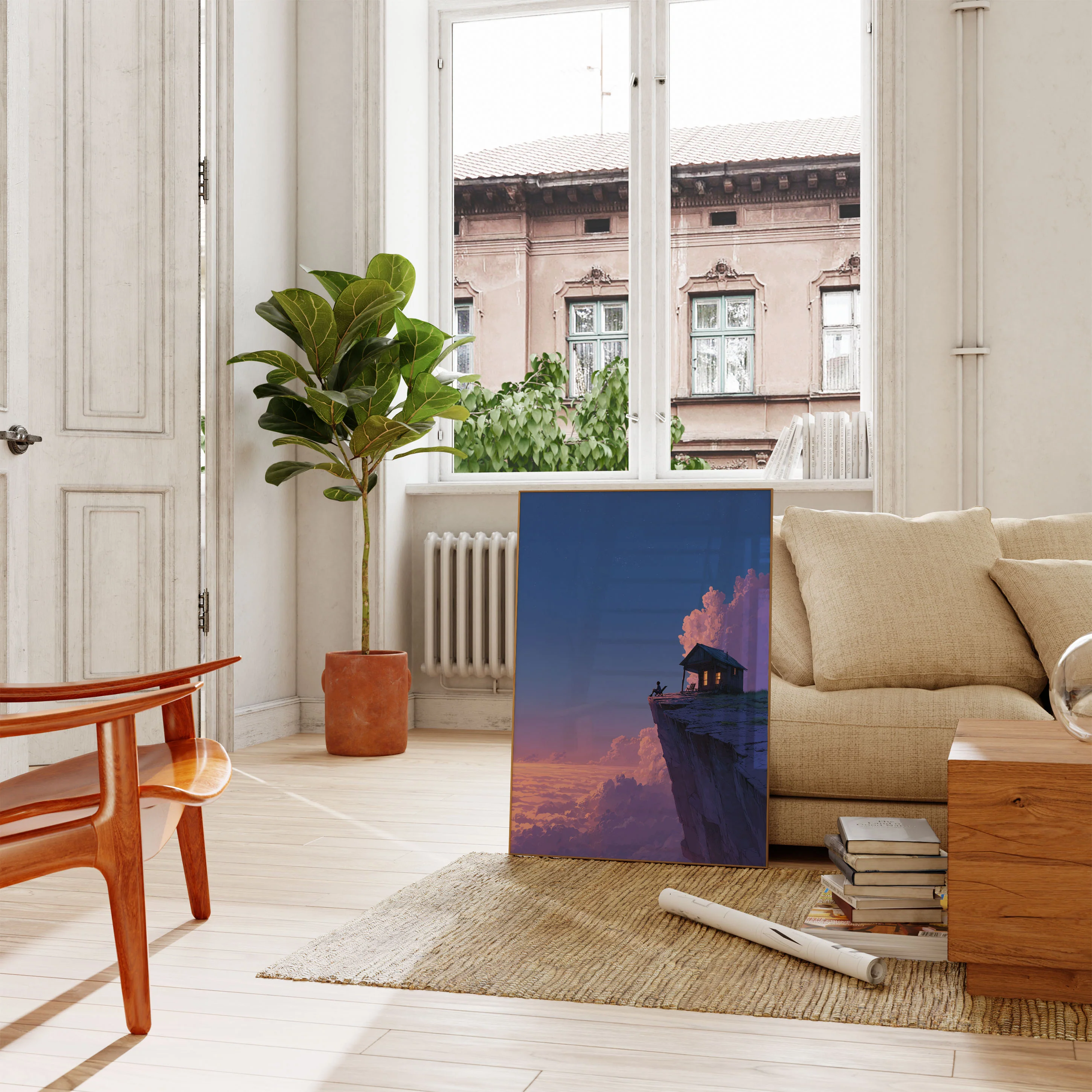 Cliff Edge Solitude Studio Ghibli Poster - Image 2