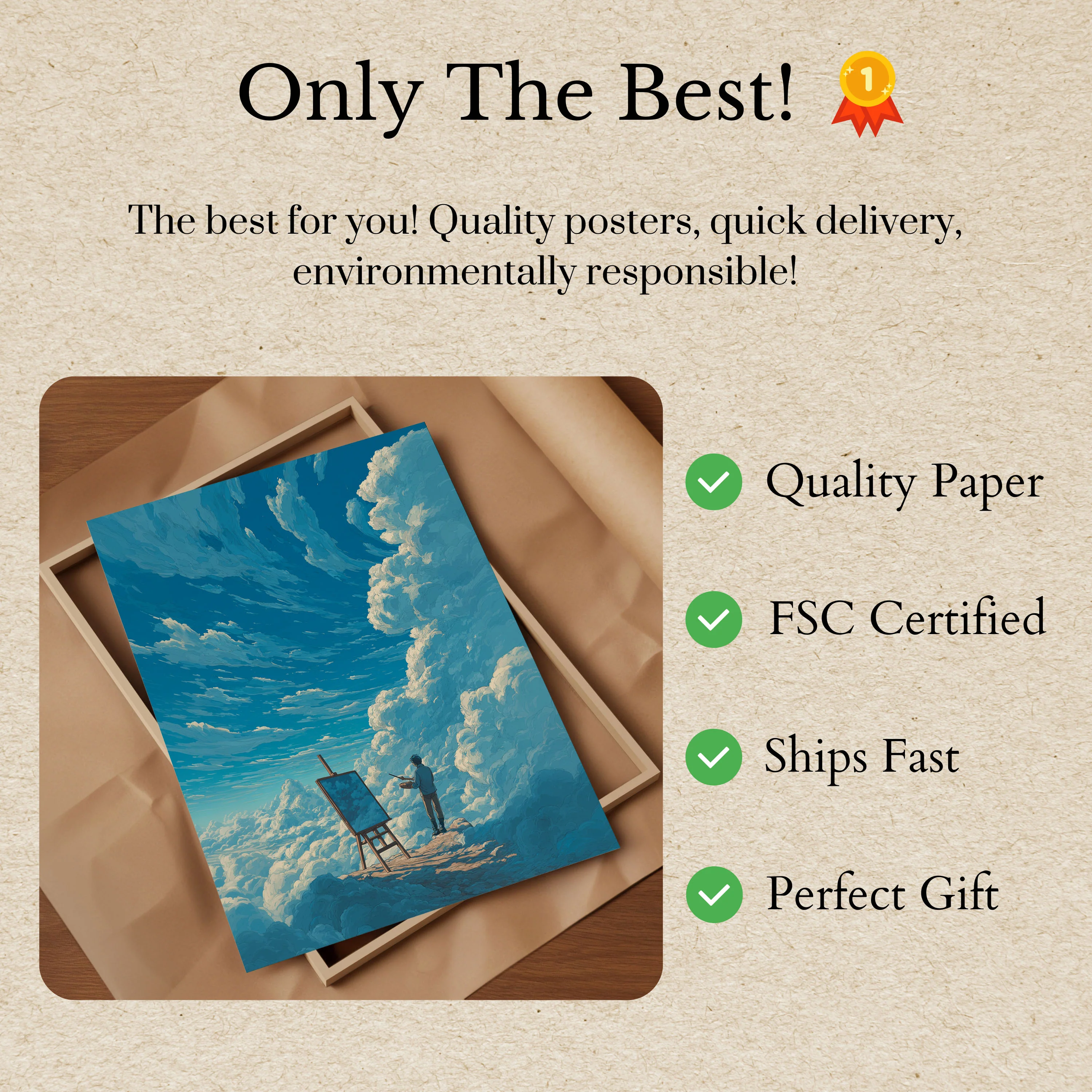 Clouds Artist Sky Painting Poster - Image 3