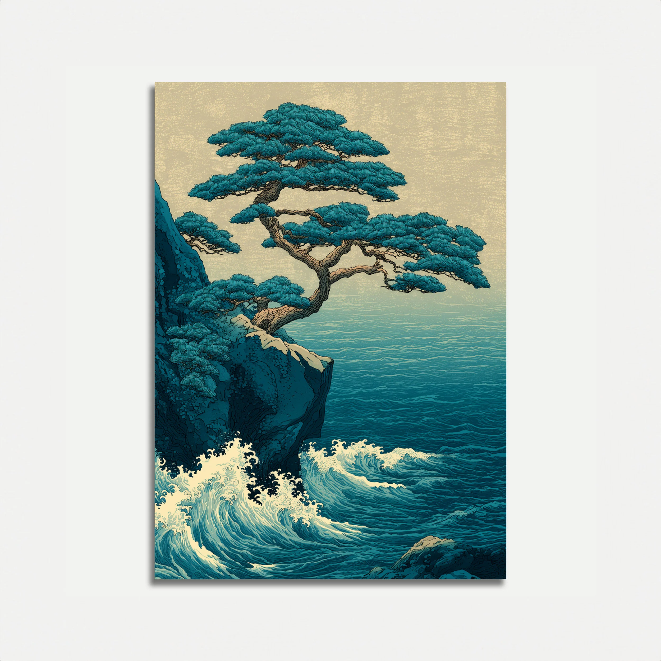 Coastal Bonsai Tree Ocean Poster