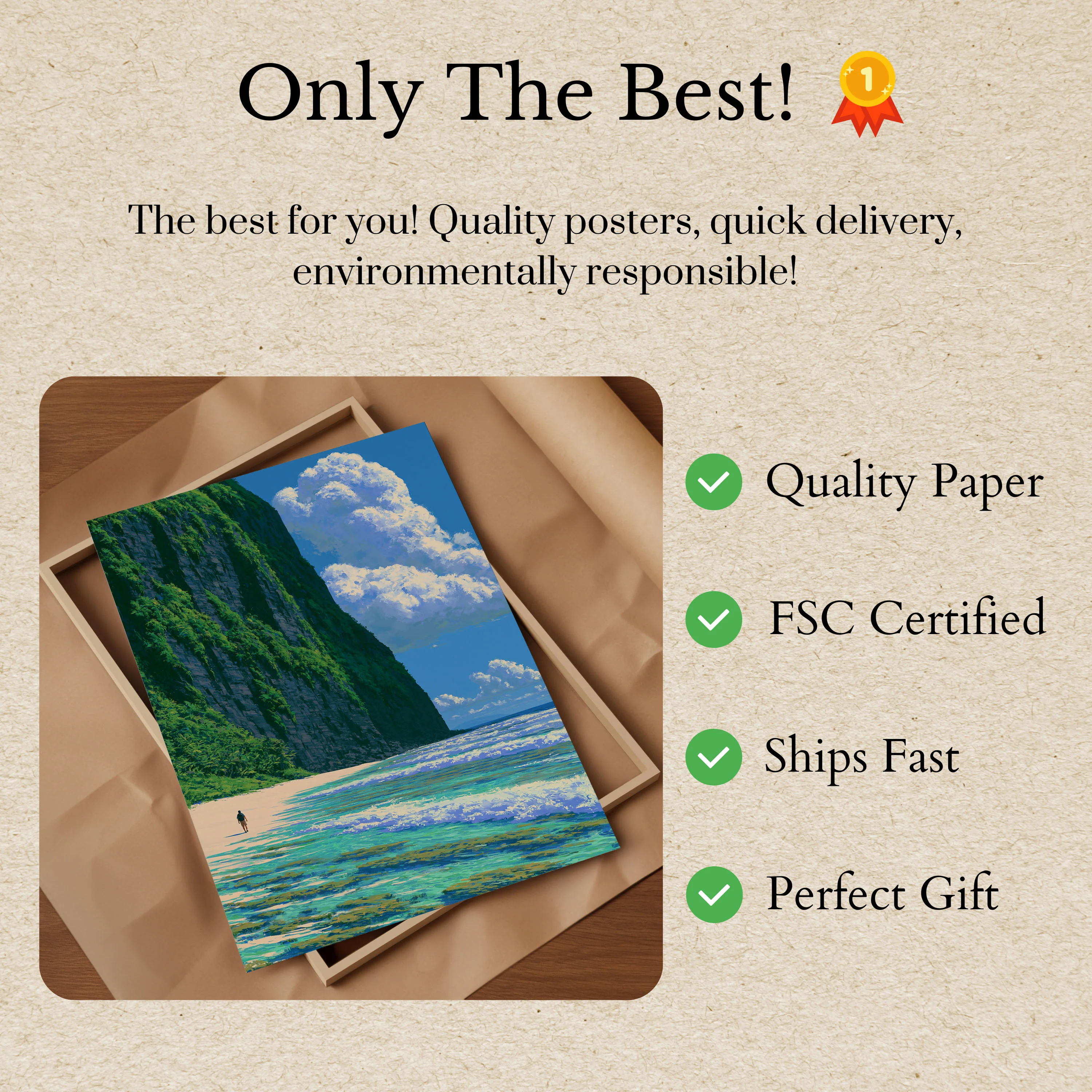Coastal Cliff Adventure Poster - Image 3