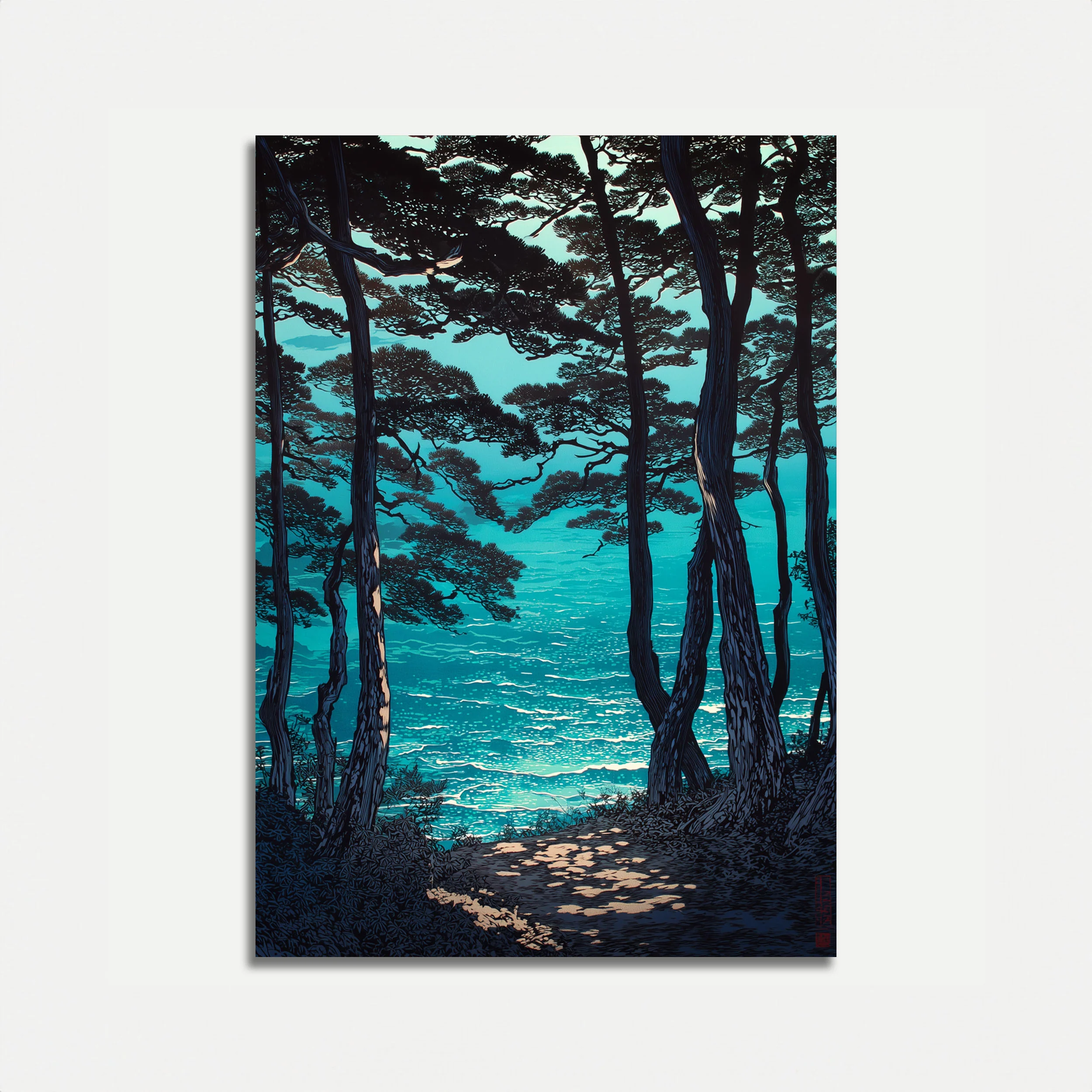 Coastal Forest Ocean View Poster