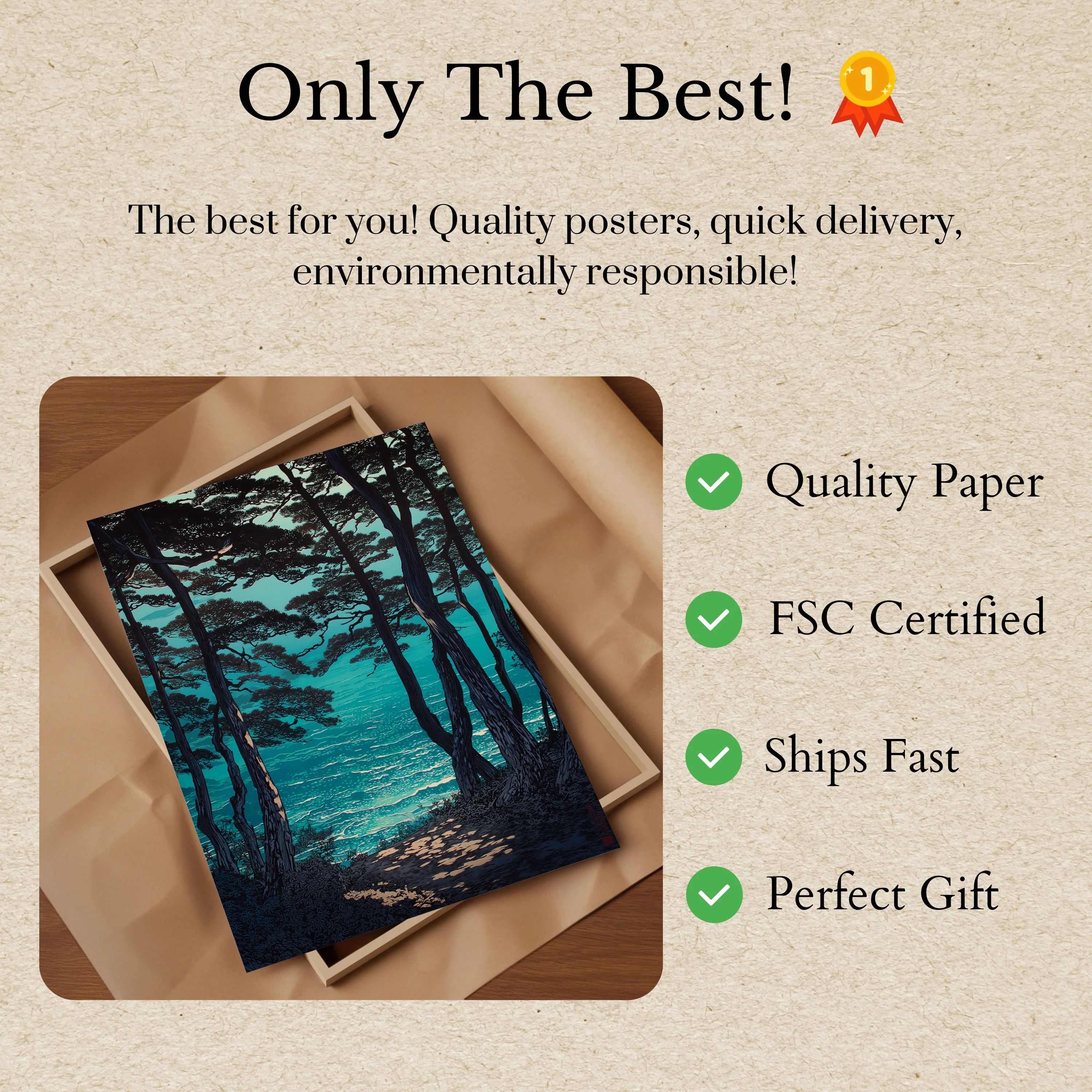 Coastal Forest Ocean View Poster - Image 3