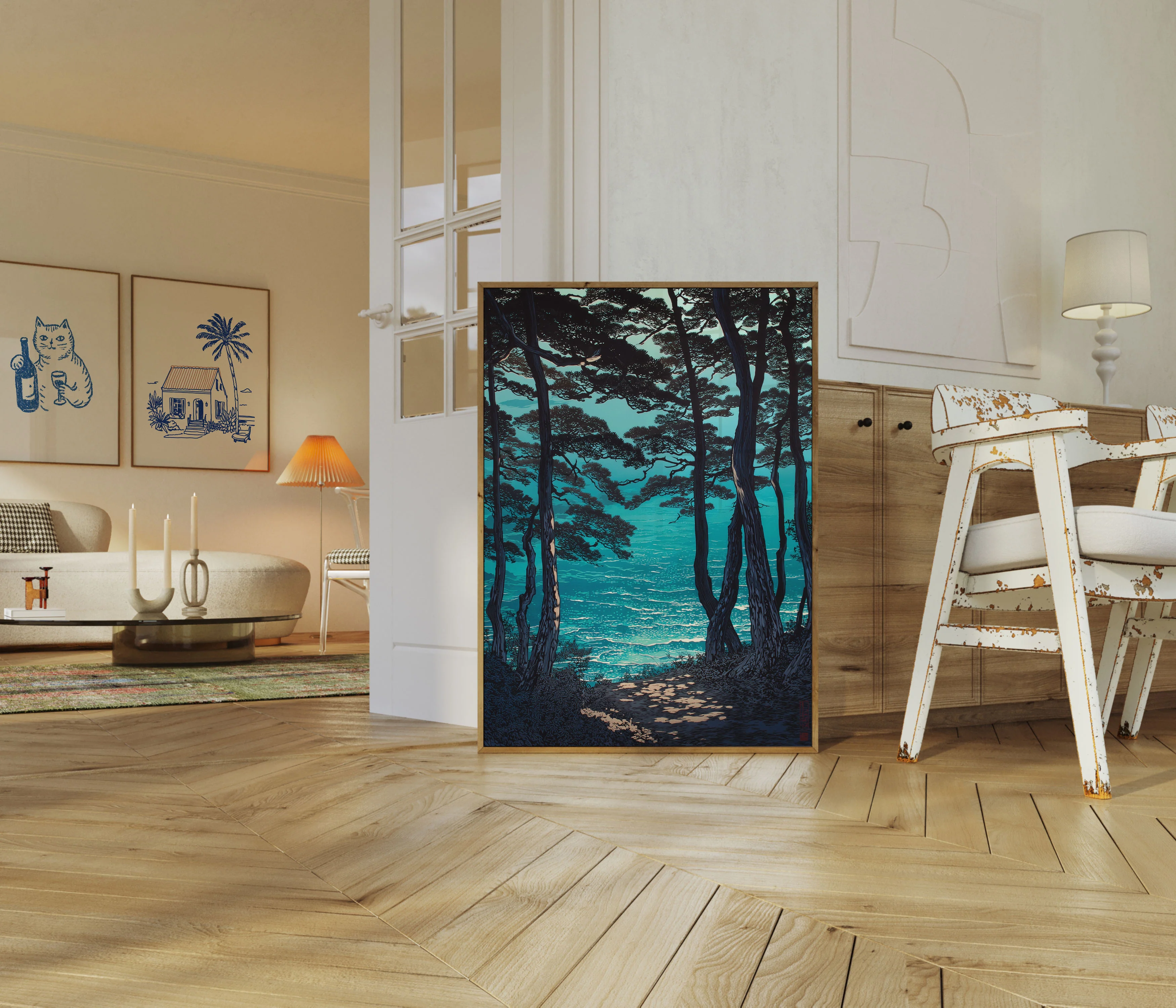 Coastal Forest Ocean View Poster - Image 5
