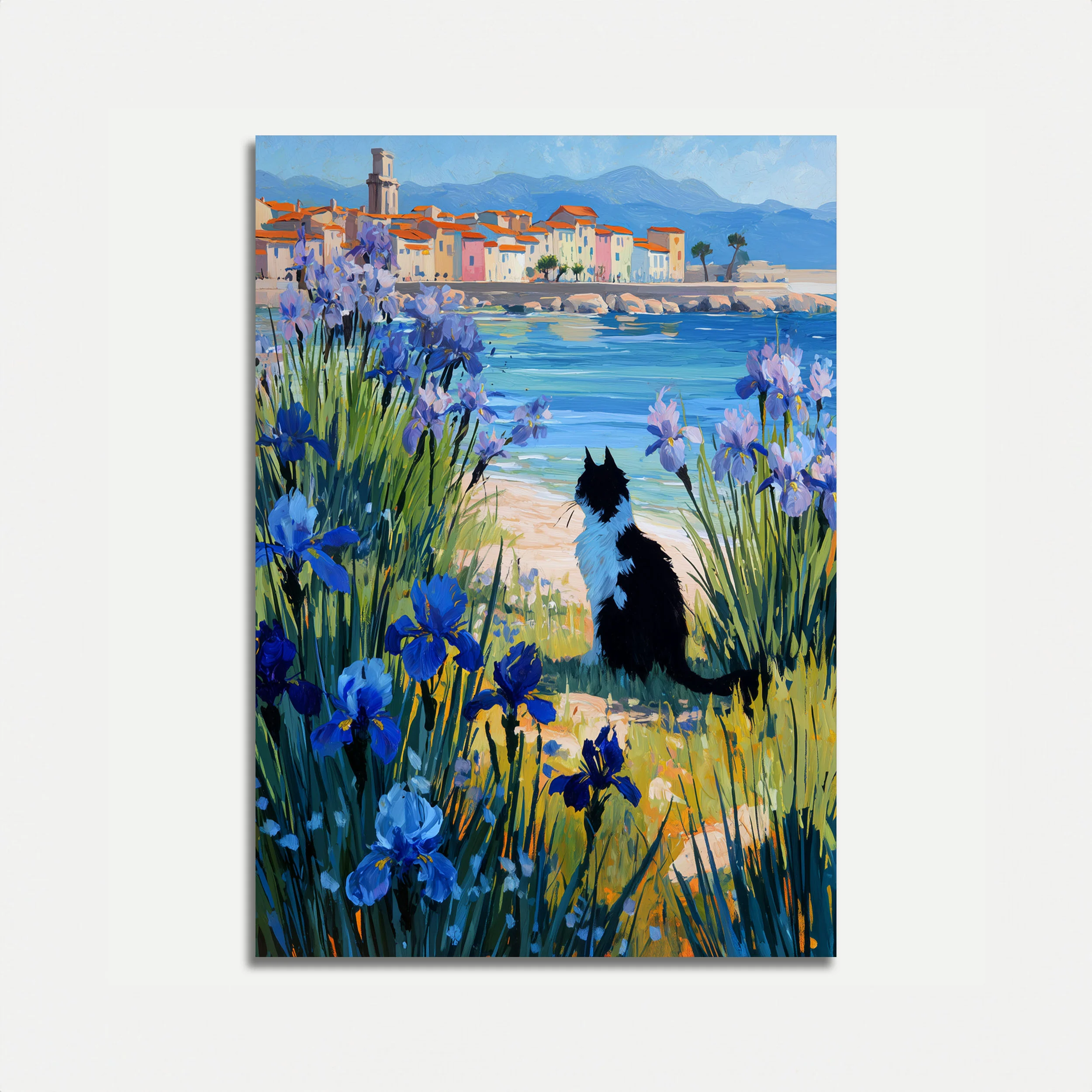 Coastal Iris Garden Poster