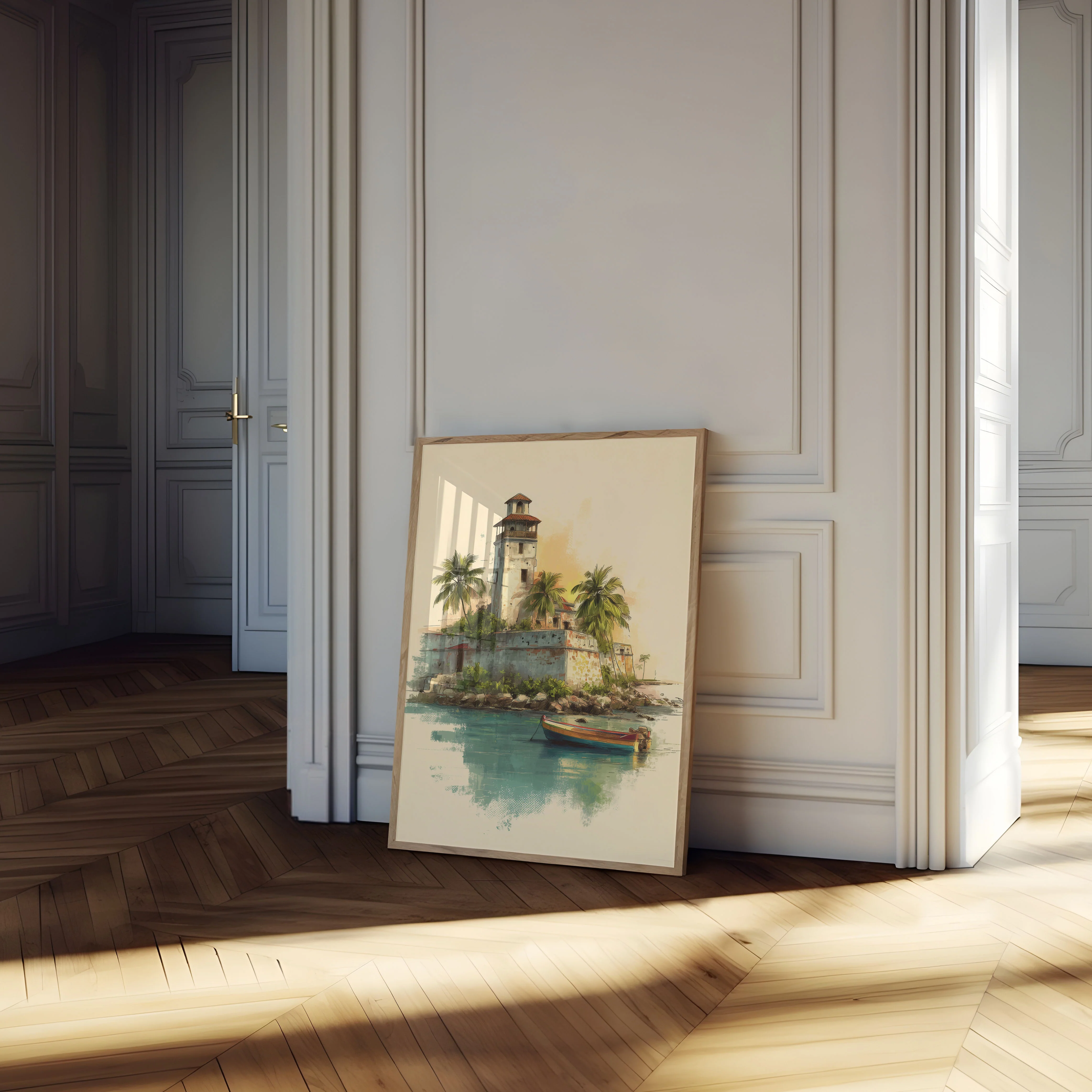 Coastal Lighthouse and Fishing Boat Poster - Image 4