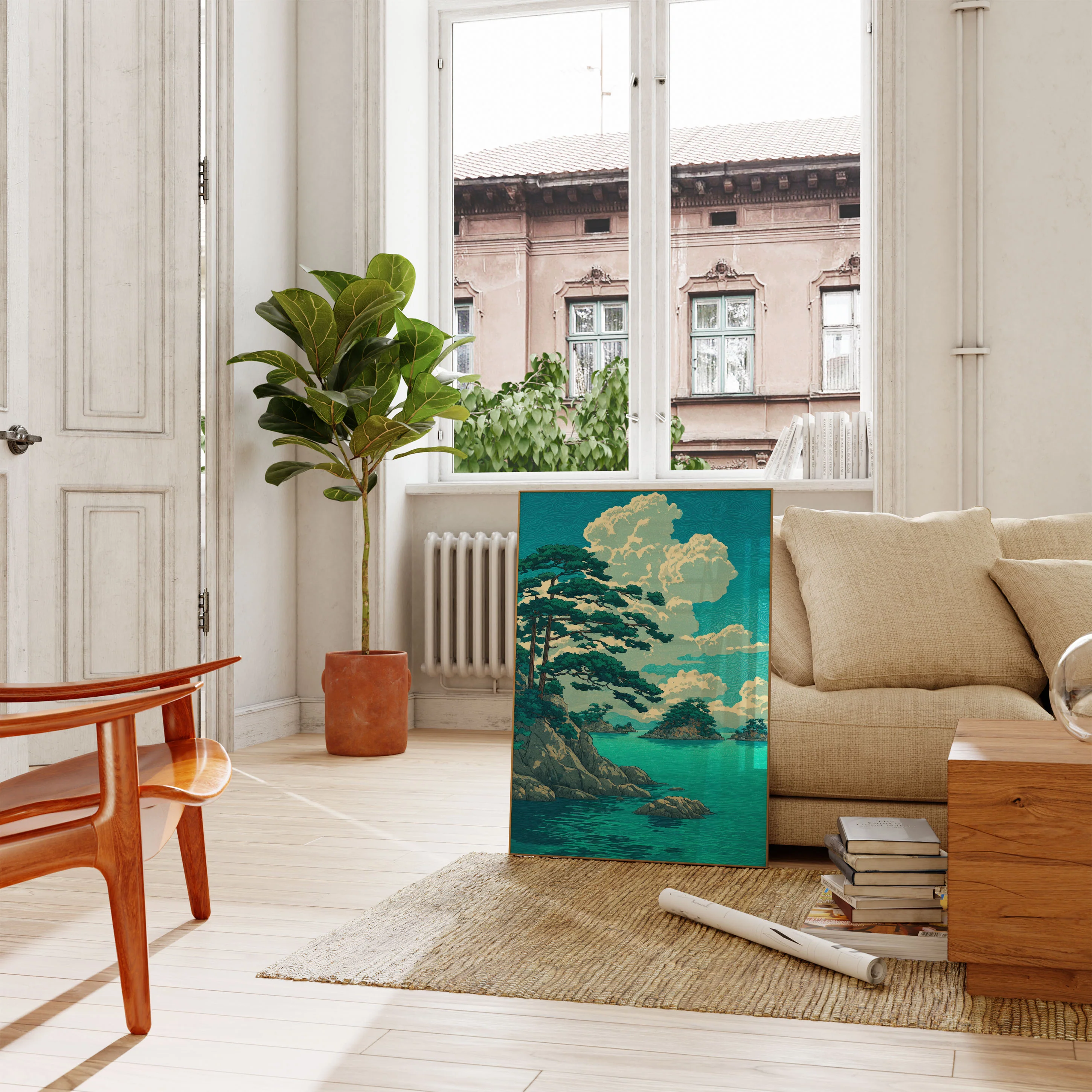 Coastal Pine Tree Serenity Poster - Image 2
