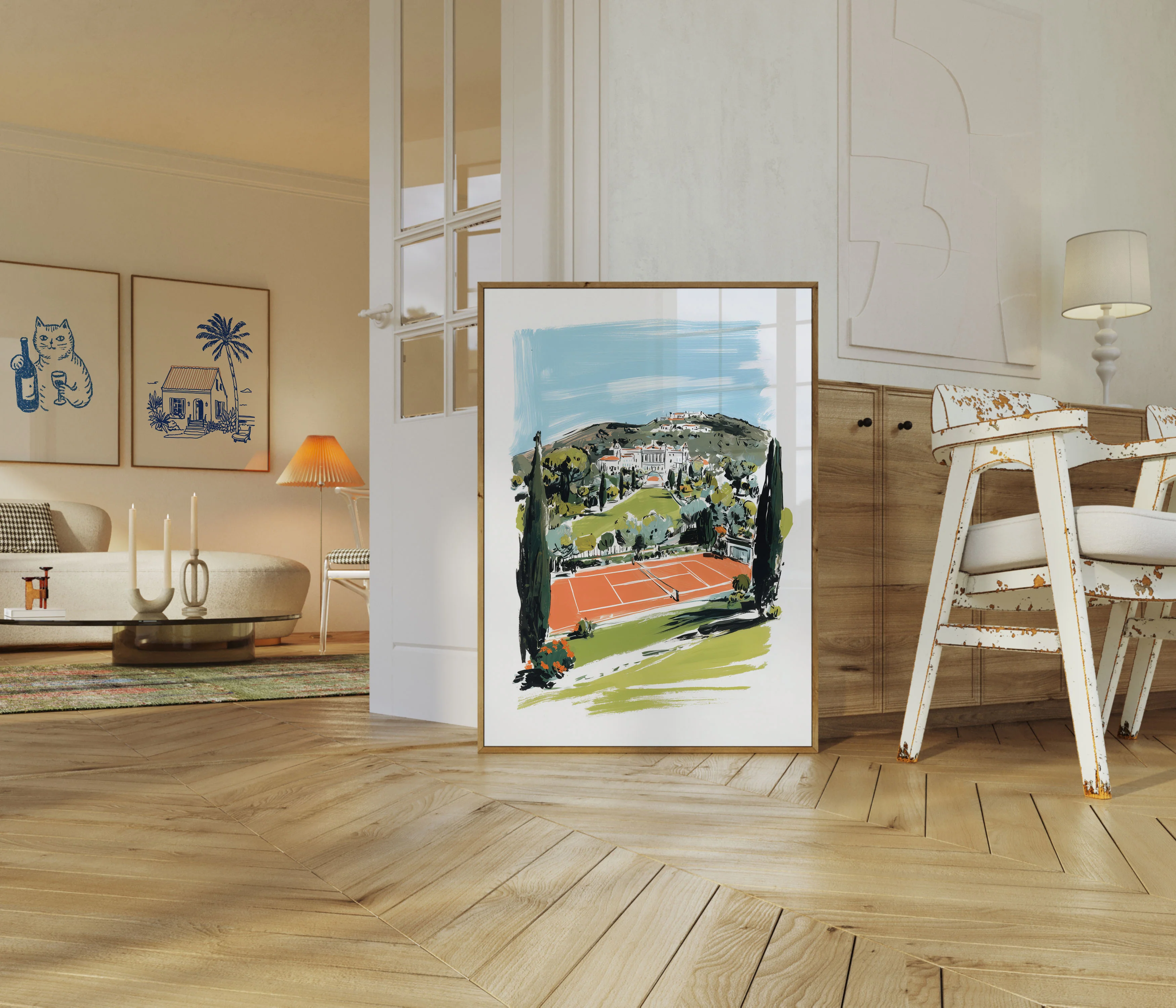 Coastal Tennis Court Paradise Poster - Image 5