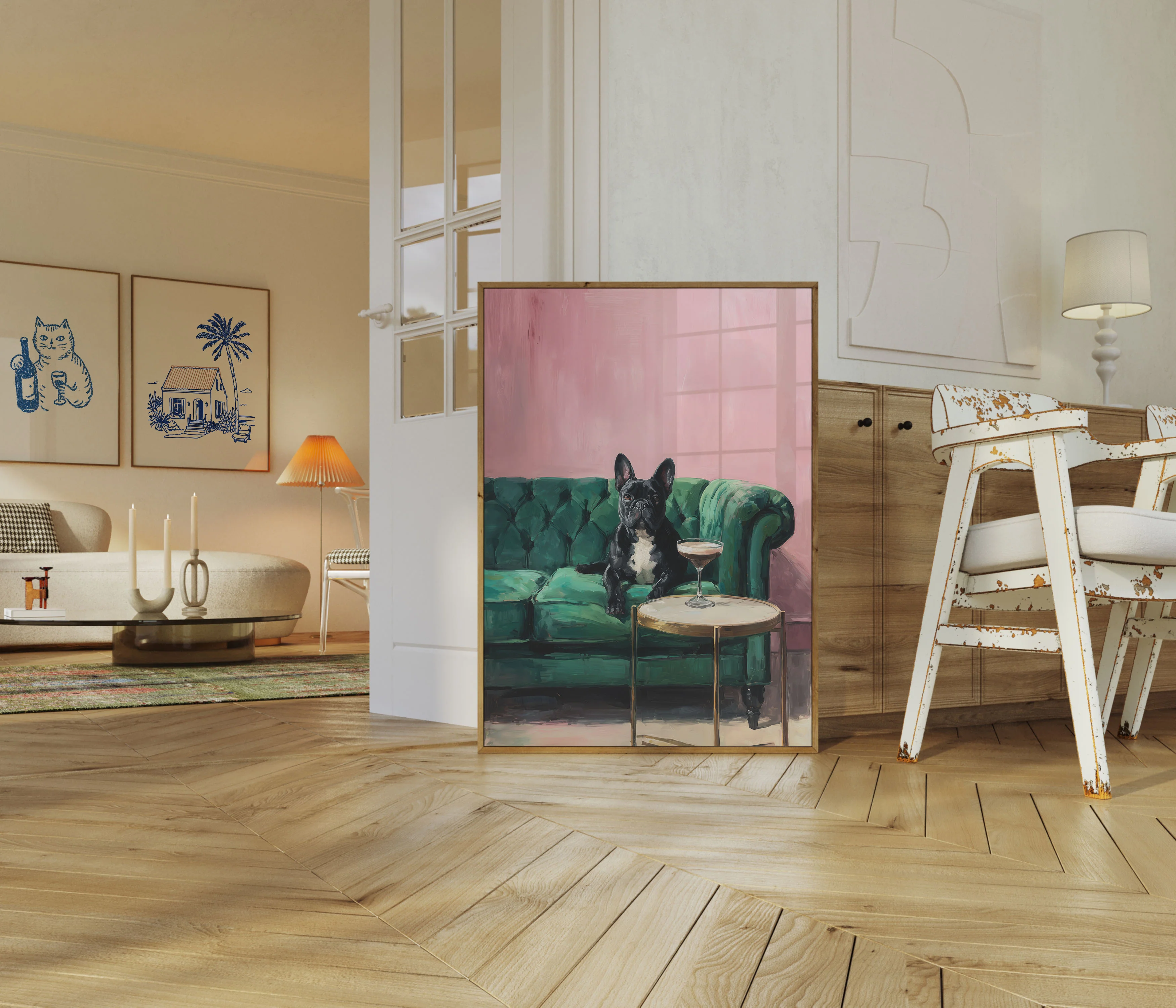 Cocktail French Bulldog Poster - Image 5