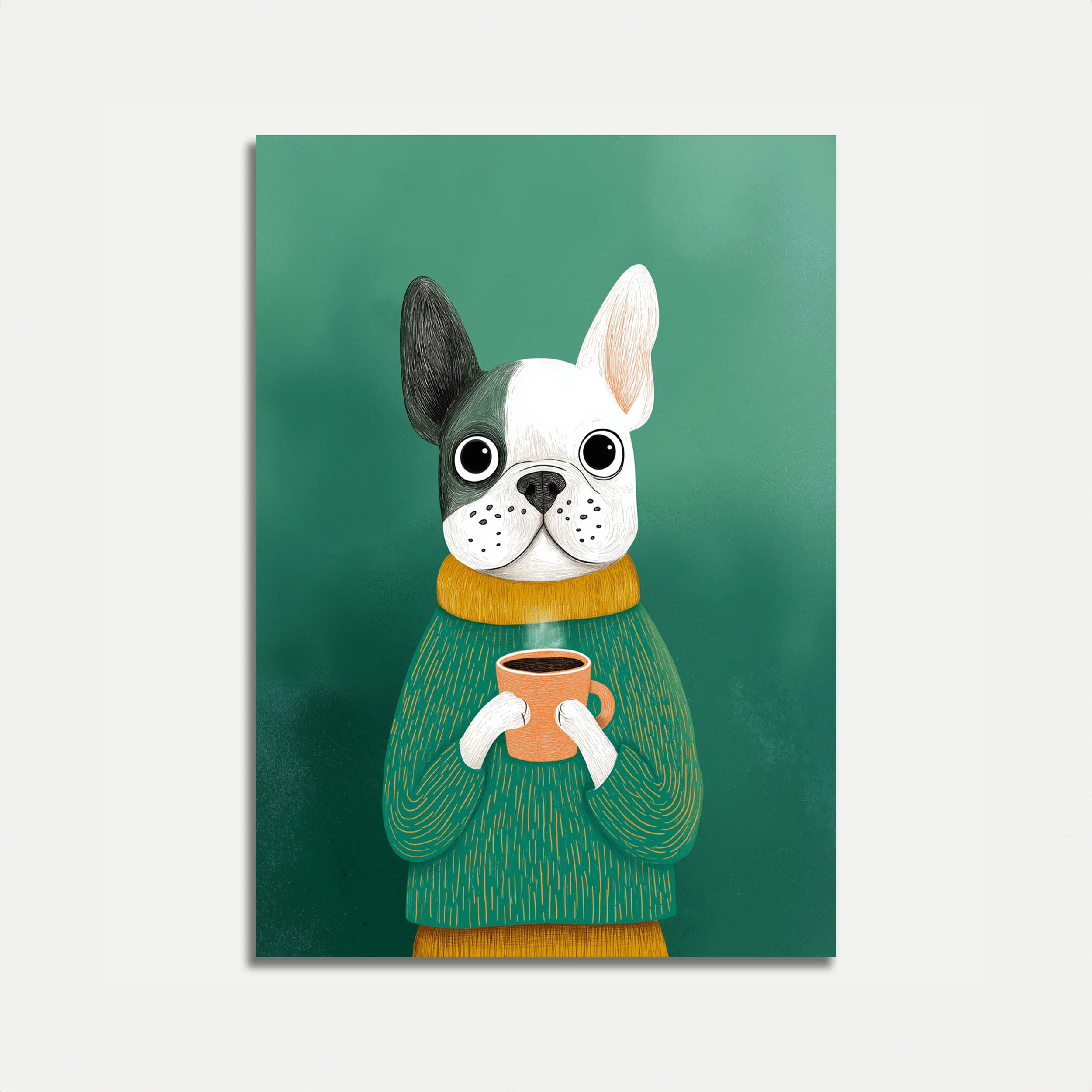 Coffee Lover French Bulldog Poster