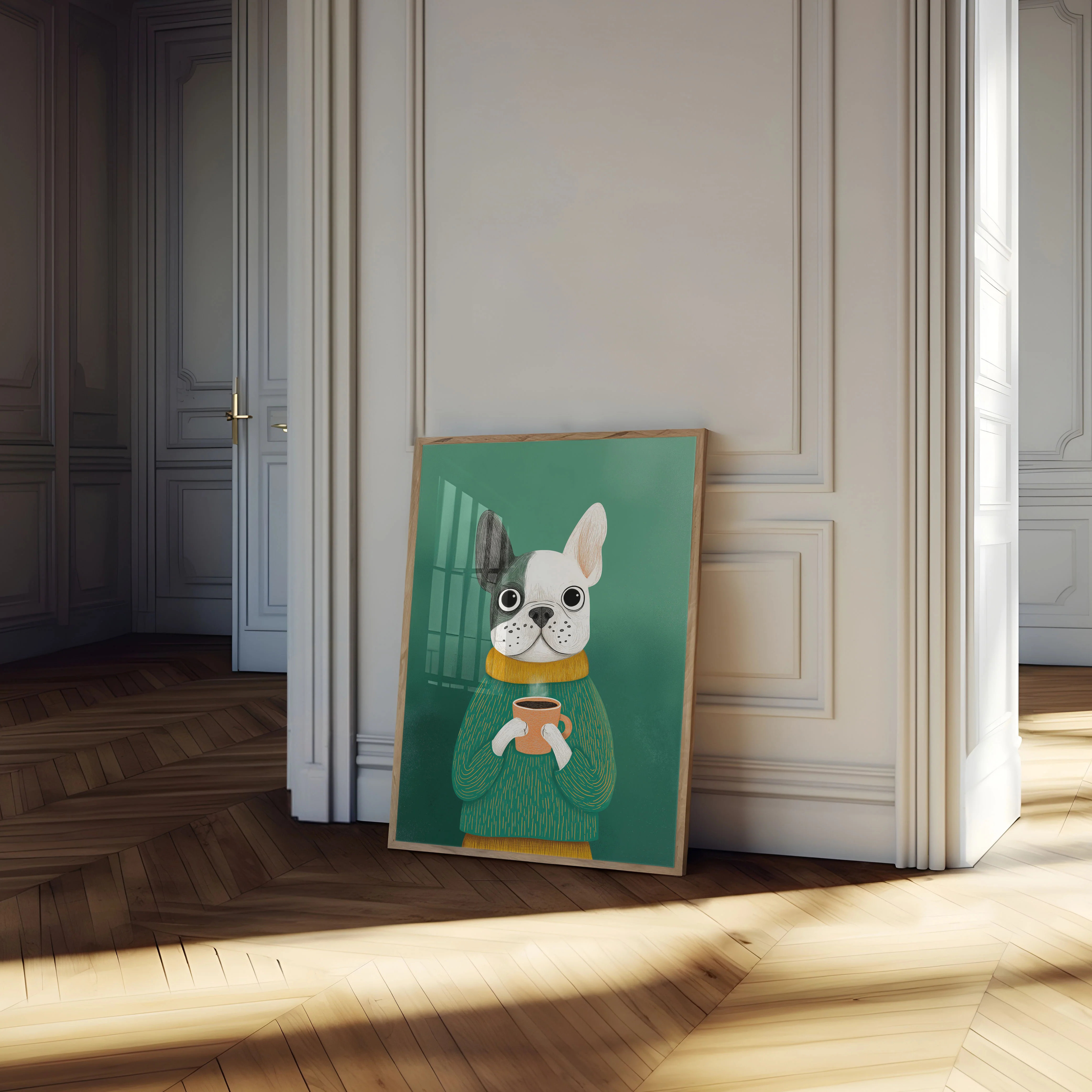 Coffee Lover French Bulldog Poster - Image 4