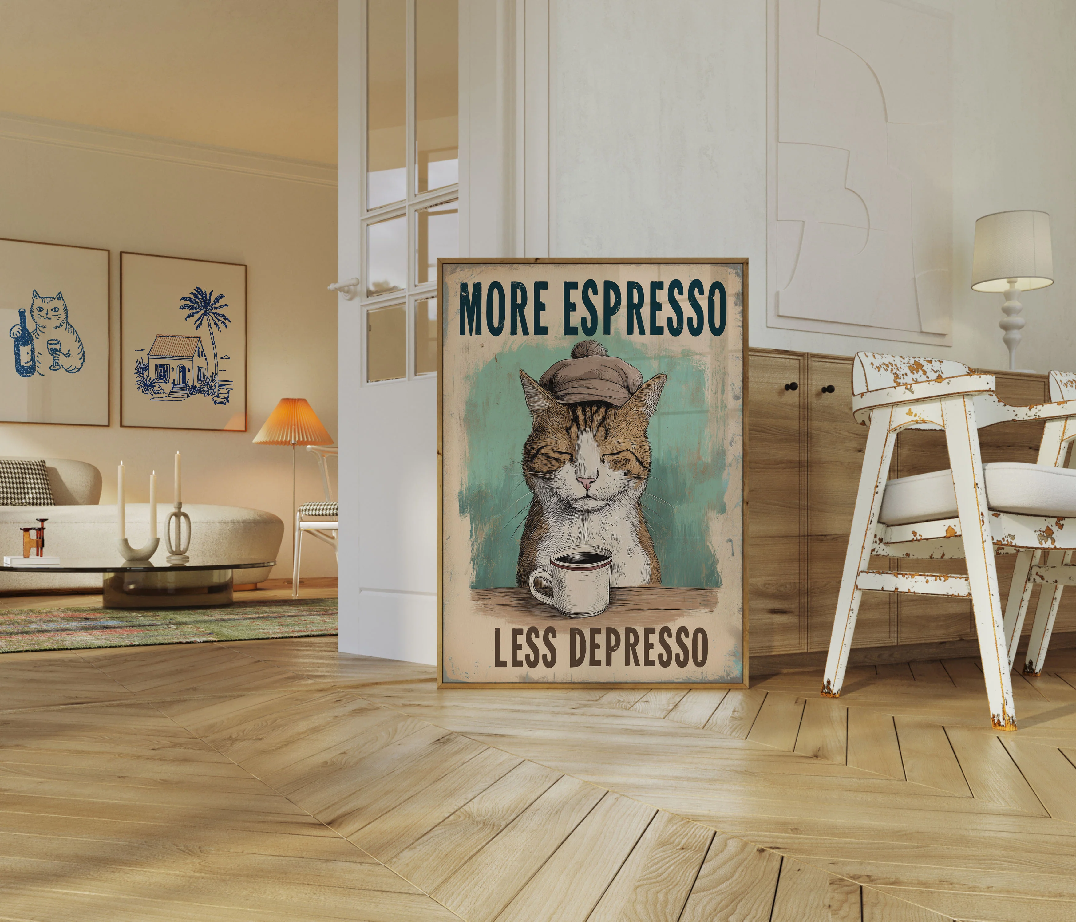 Coffee Lover's Cozy Cat Poster - Image 5