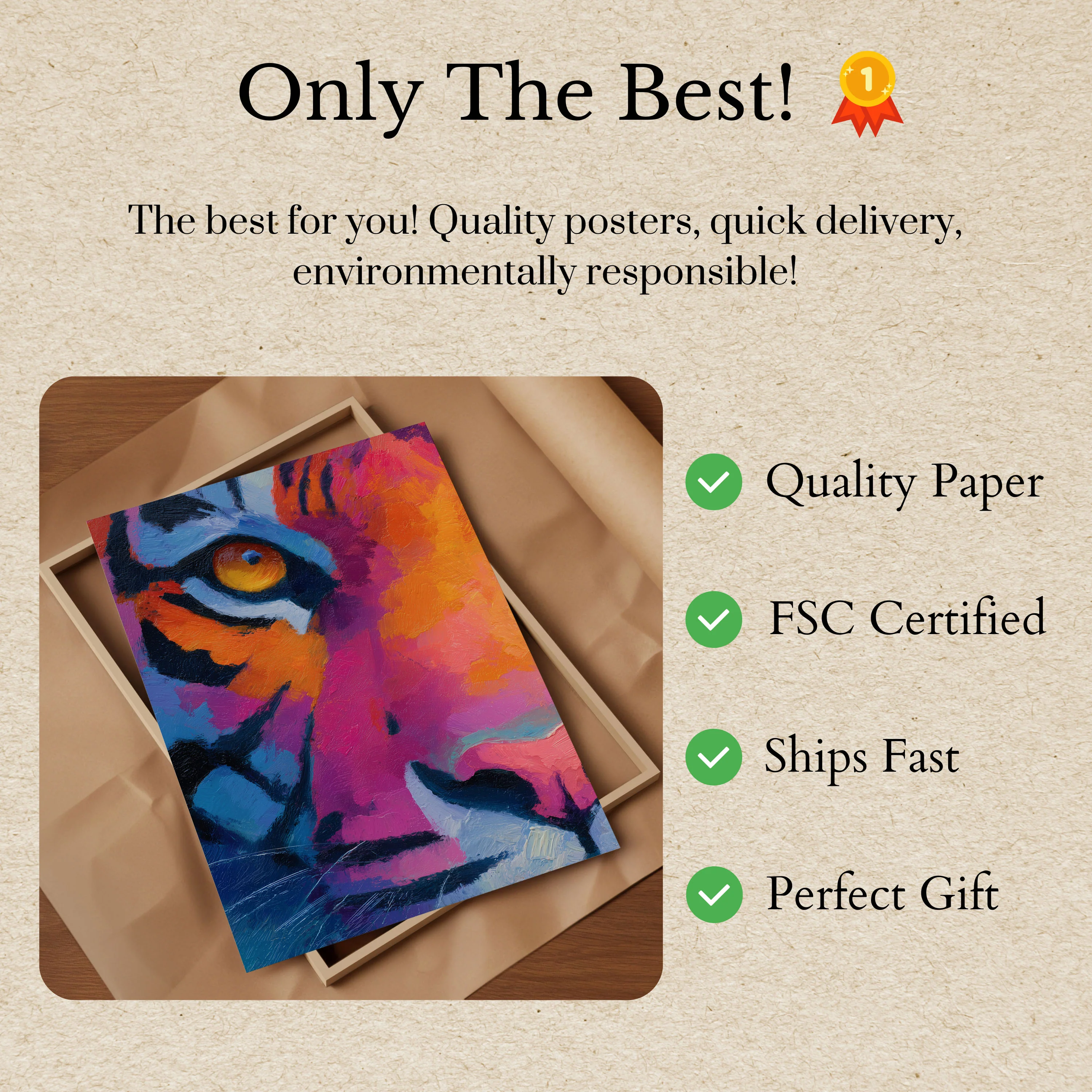 Colorful Abstract Tiger Poster - Image 3