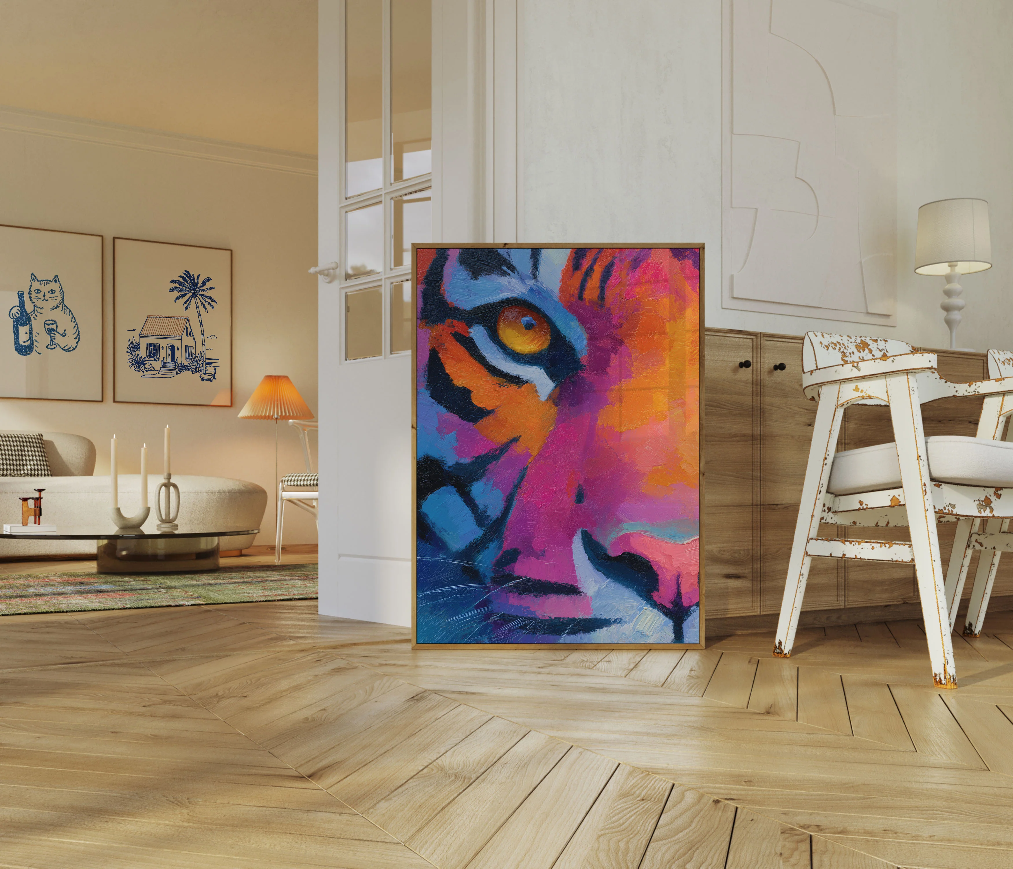 Colorful Abstract Tiger Poster - Image 5