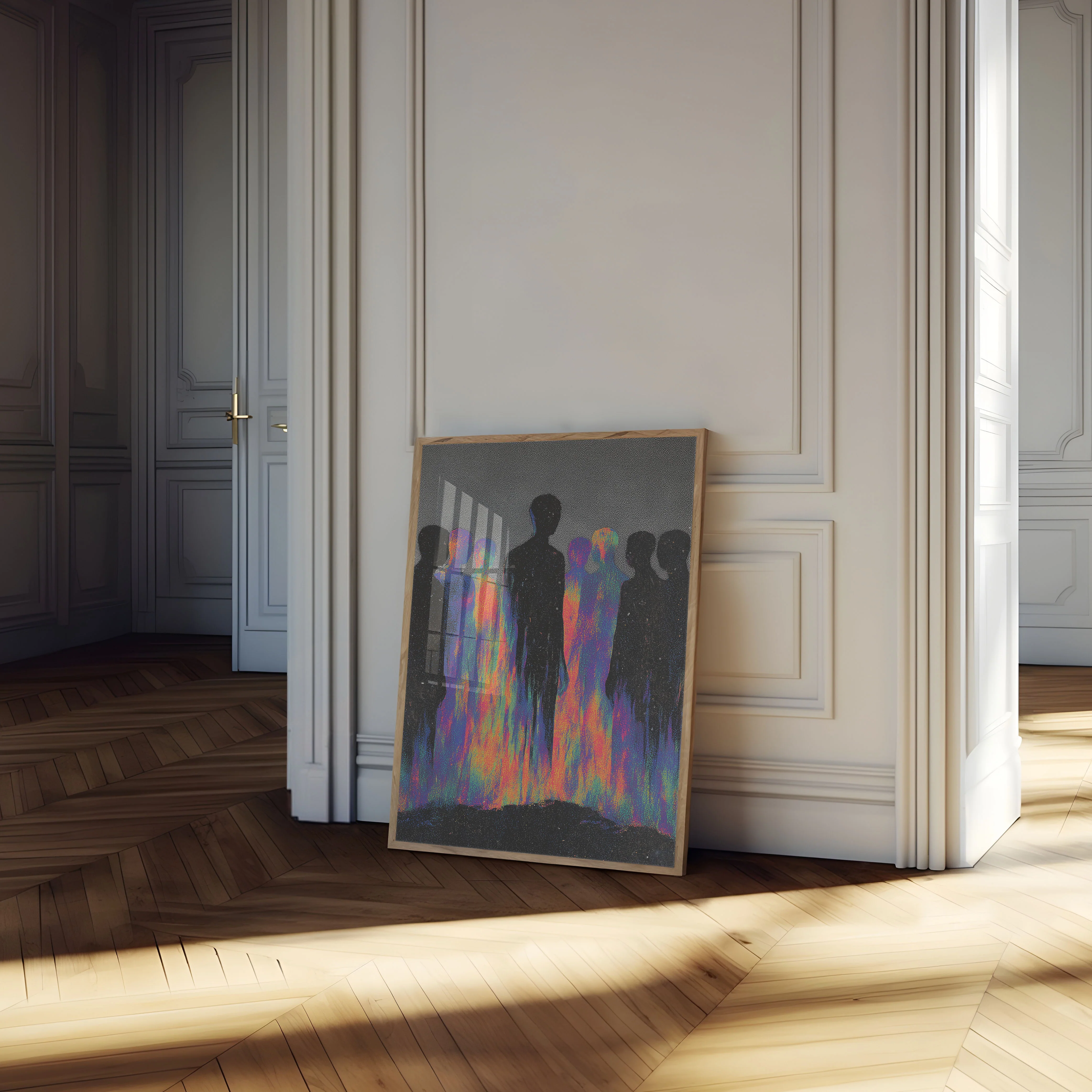 Colorful Auras Human Silhouettes Poster - Image 4