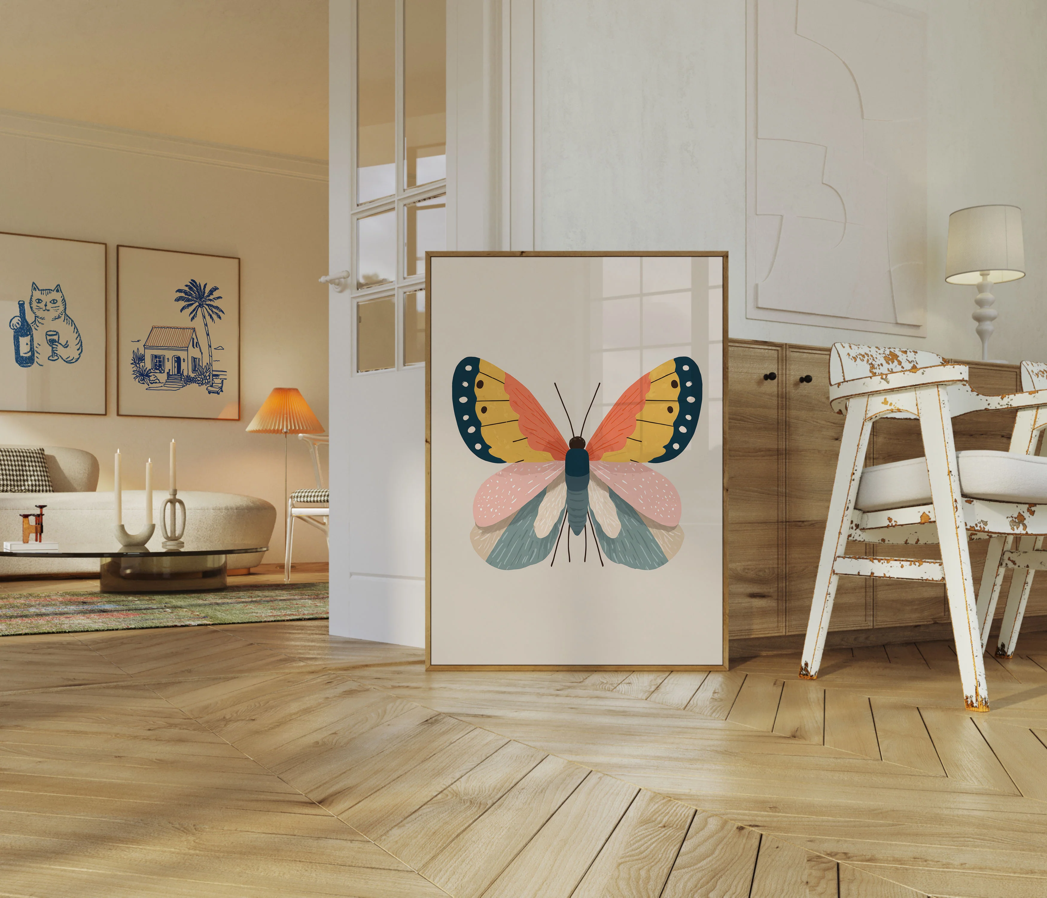 Colorful Butterfly Symmetry Poster - Image 5