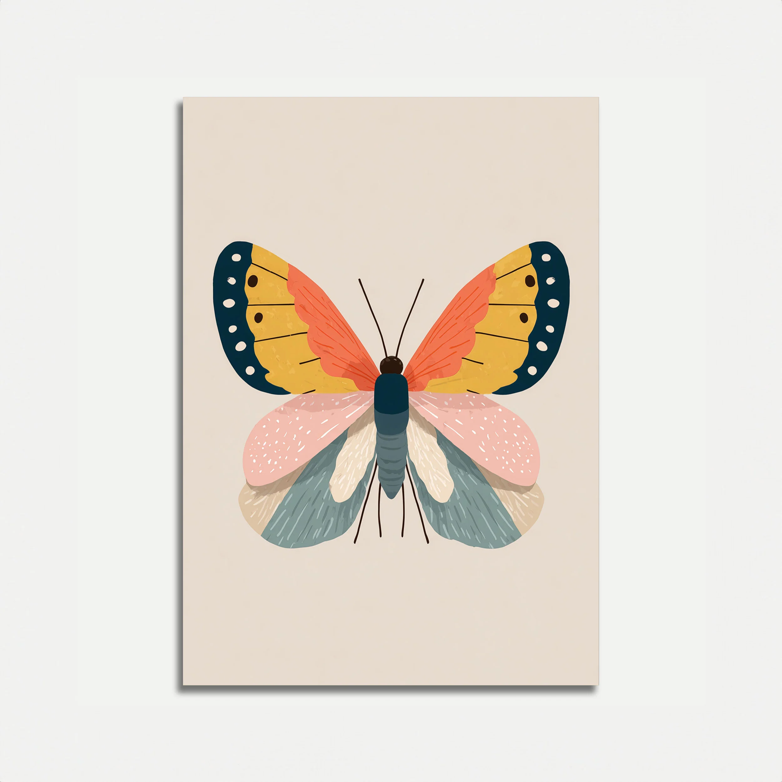 Colorful Butterfly Symmetry Poster