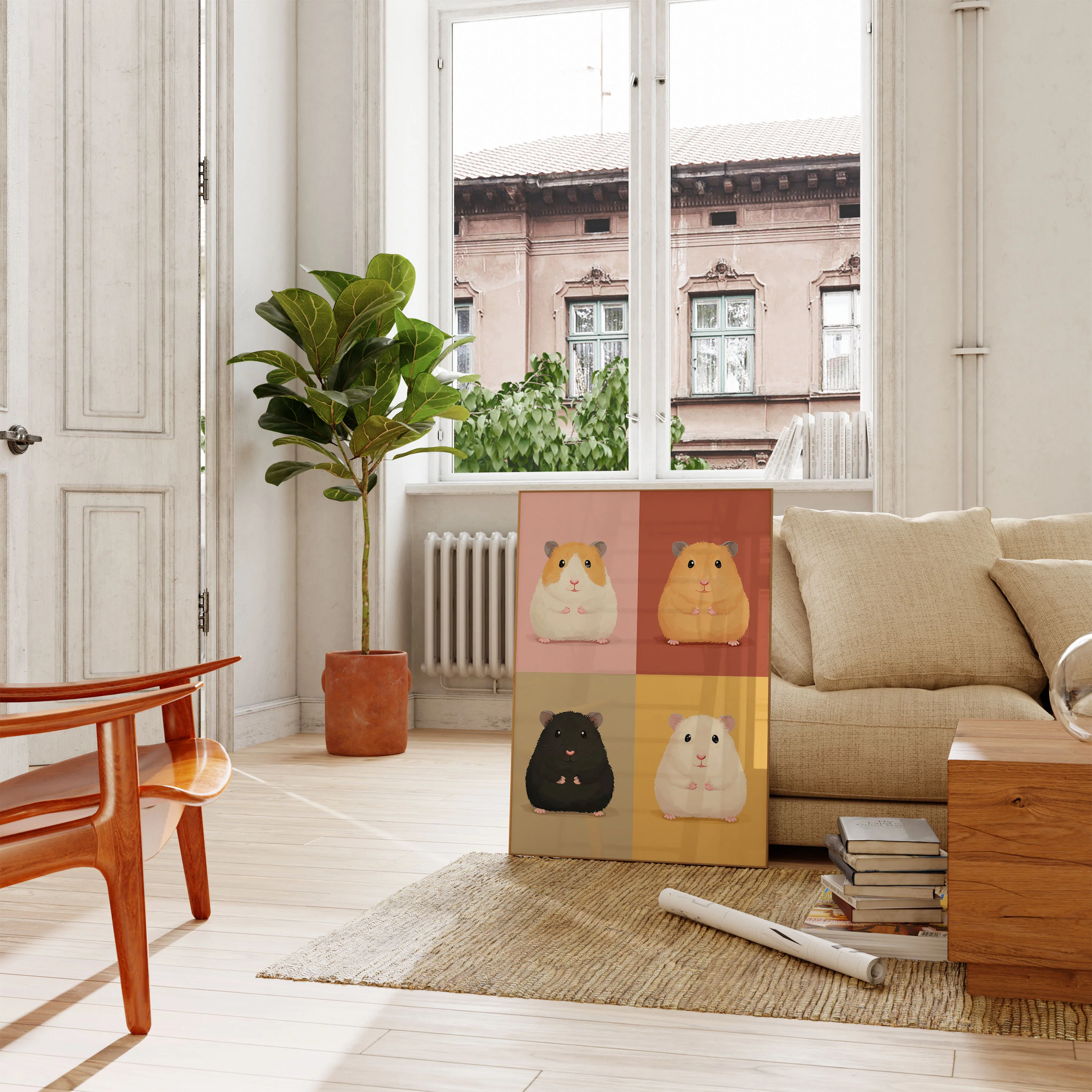 Colorful Chubby Hamster Quartet Poster - Image 2