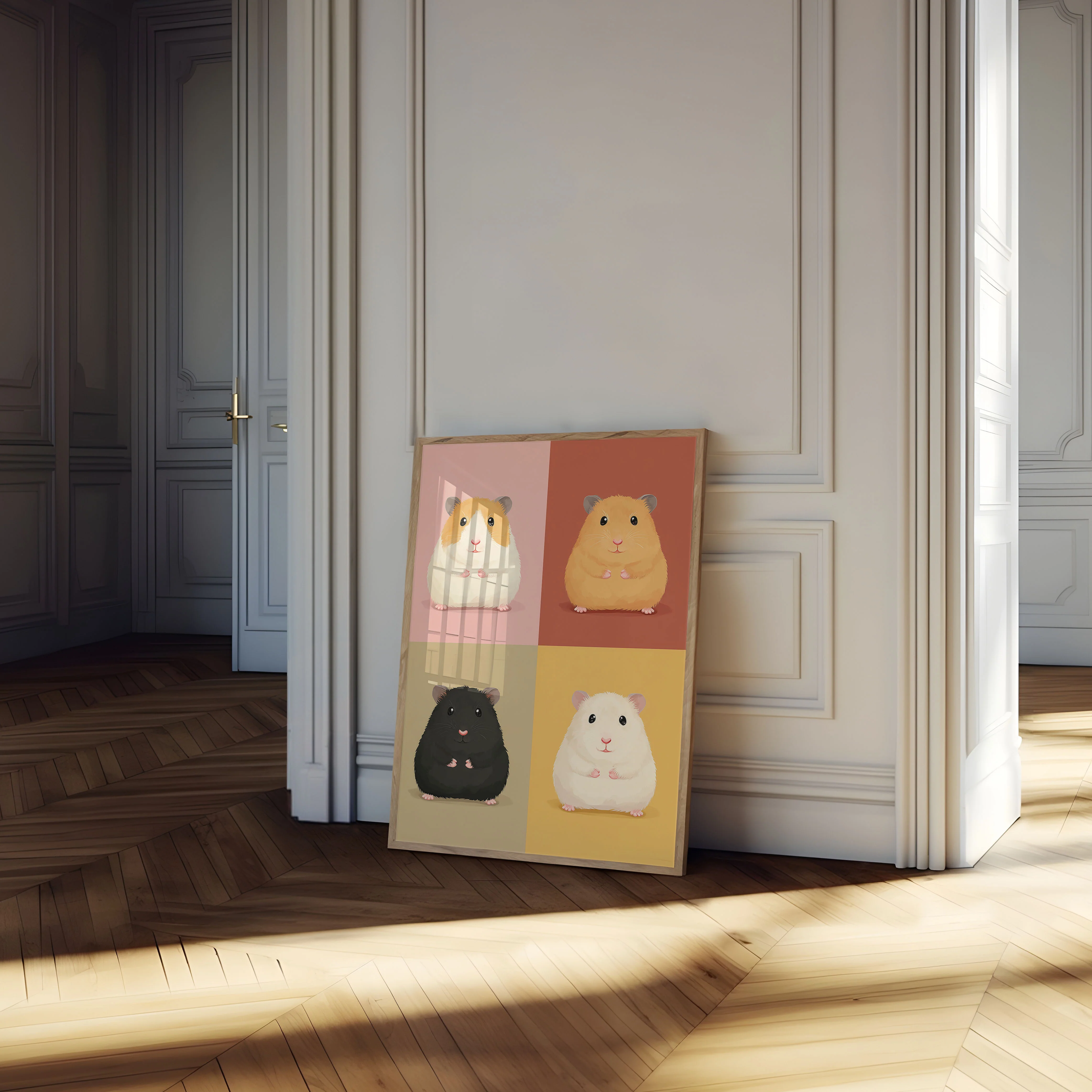 Colorful Chubby Hamster Quartet Poster - Image 4