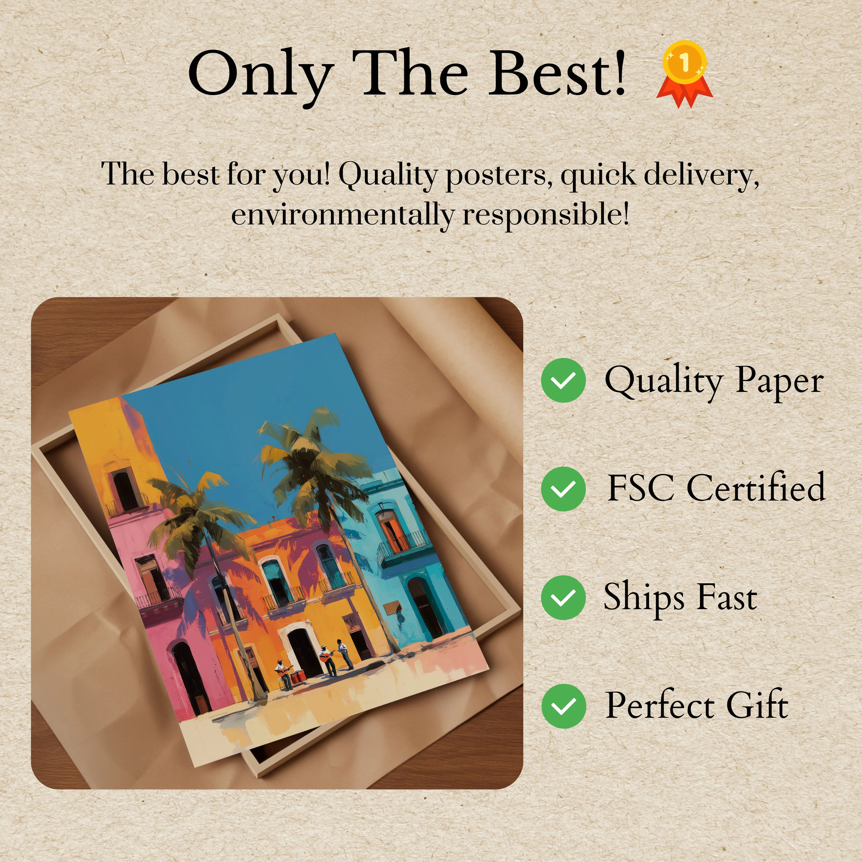 Colorful Colonial Architecture Poster - Image 3