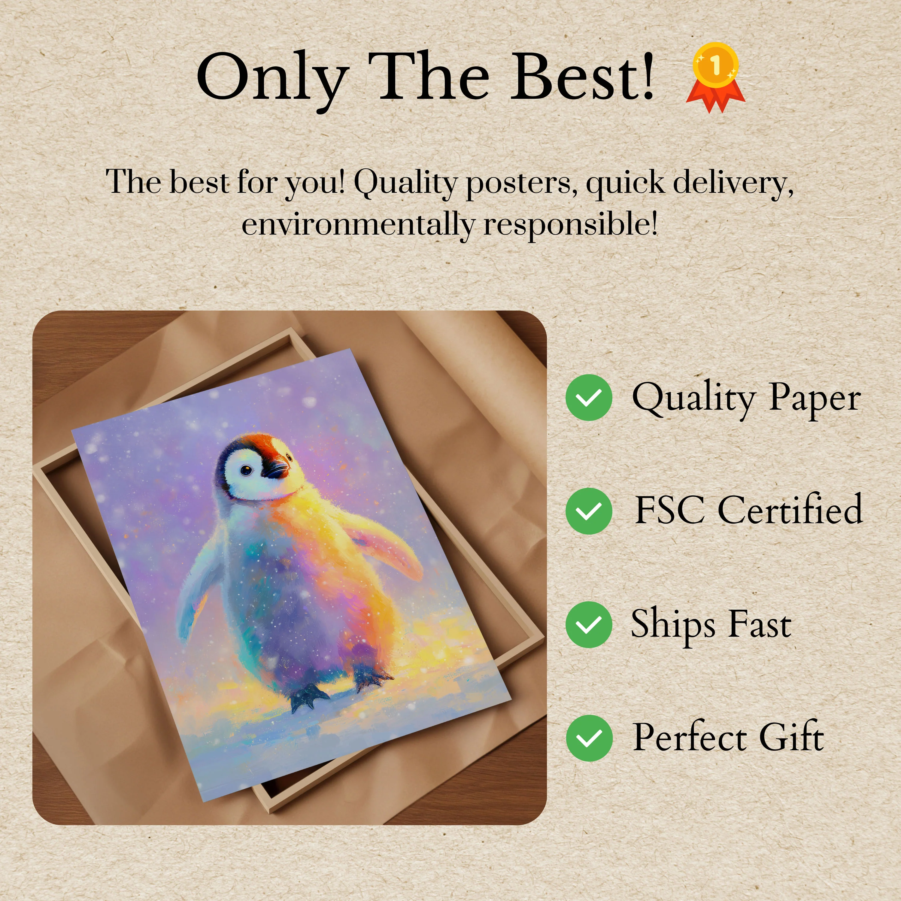 Colorful Dreamy Penguin Poster - Image 3