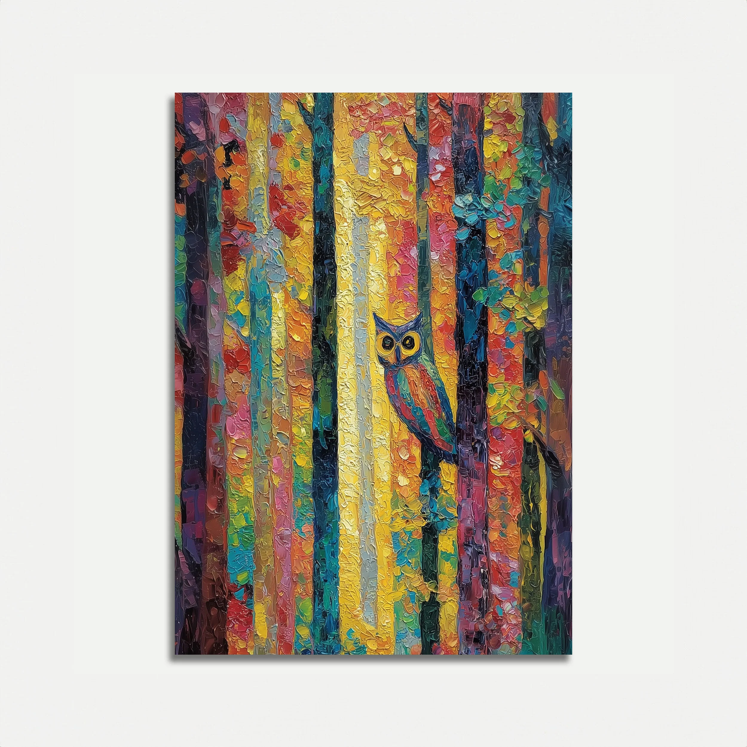 Colorful Forest Owl Poster