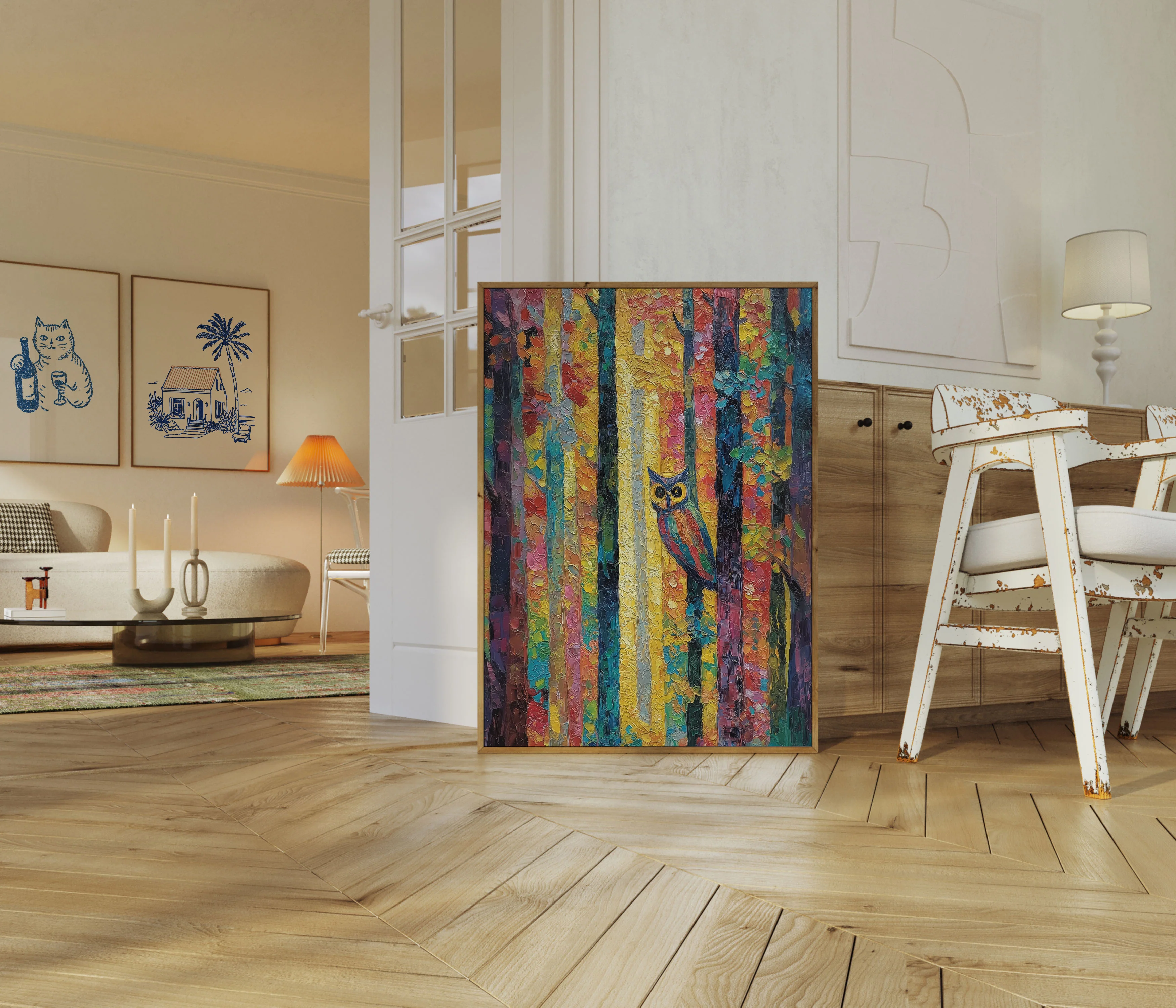 Colorful Forest Owl Poster - Image 5