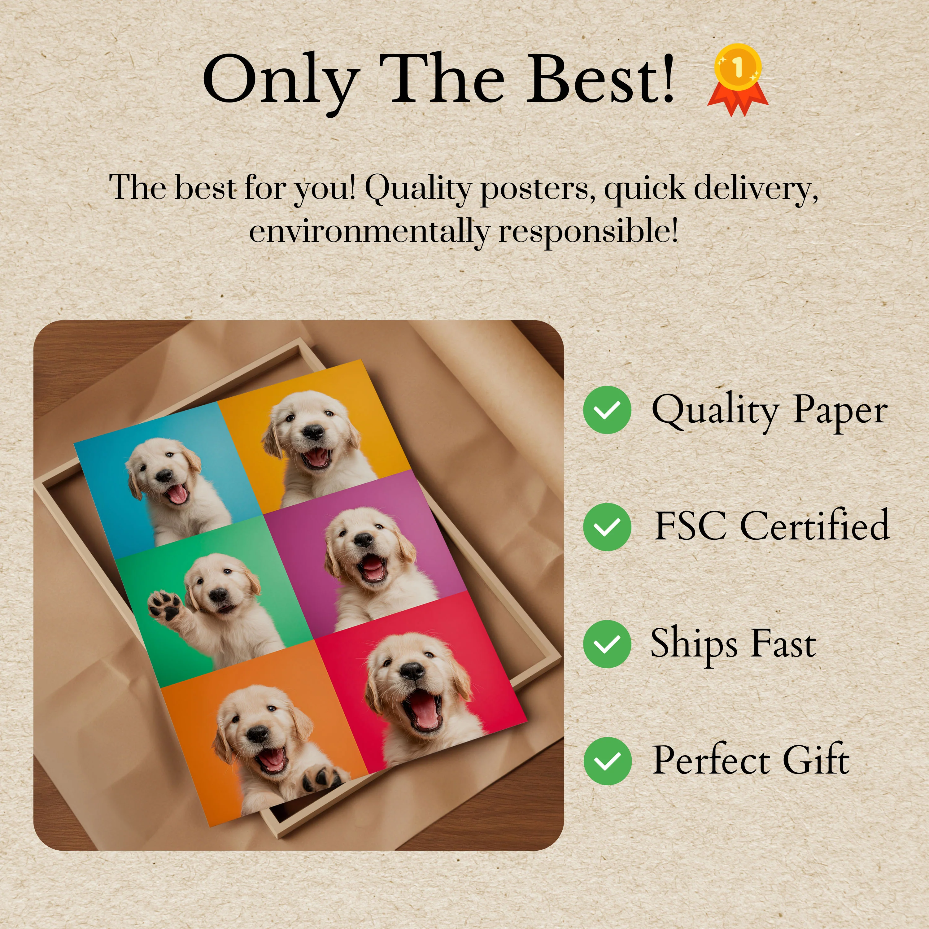 Colorful Happy Puppies Poster - Image 3