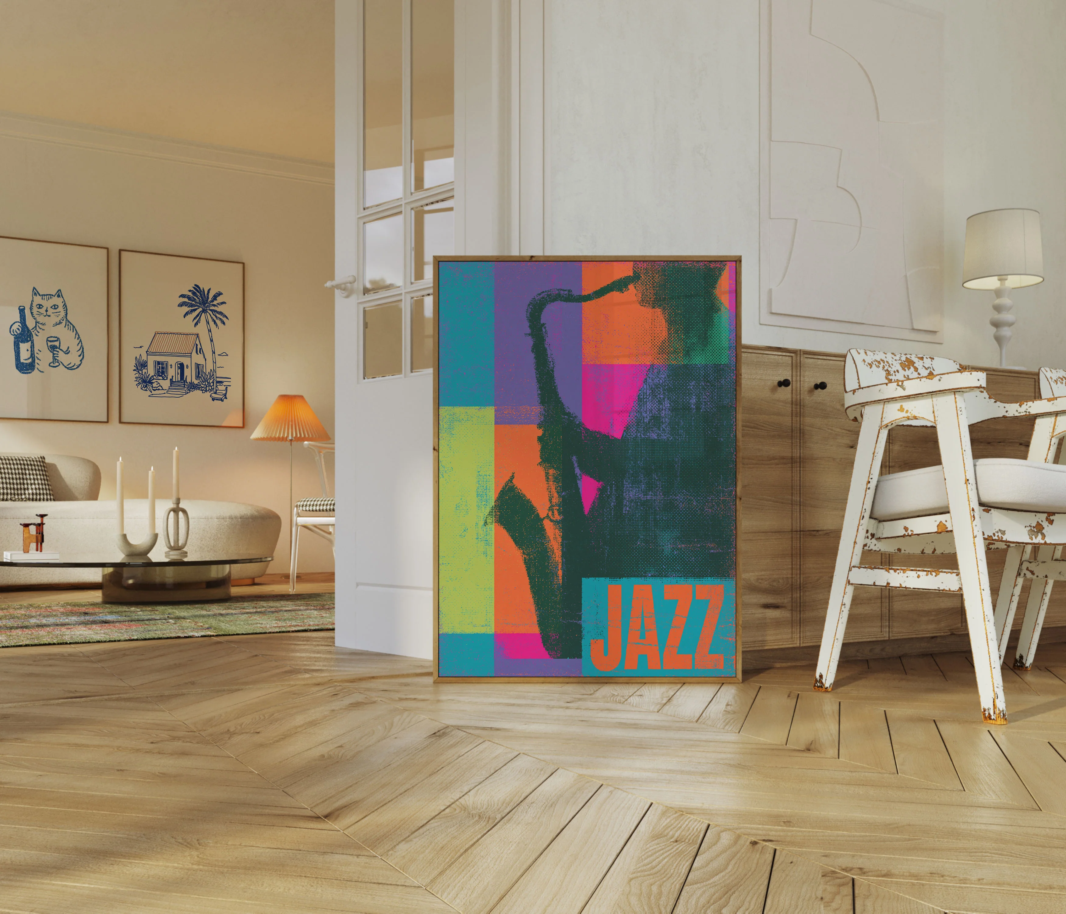 Colorful Jazz Saxophone Player Poster - Image 5
